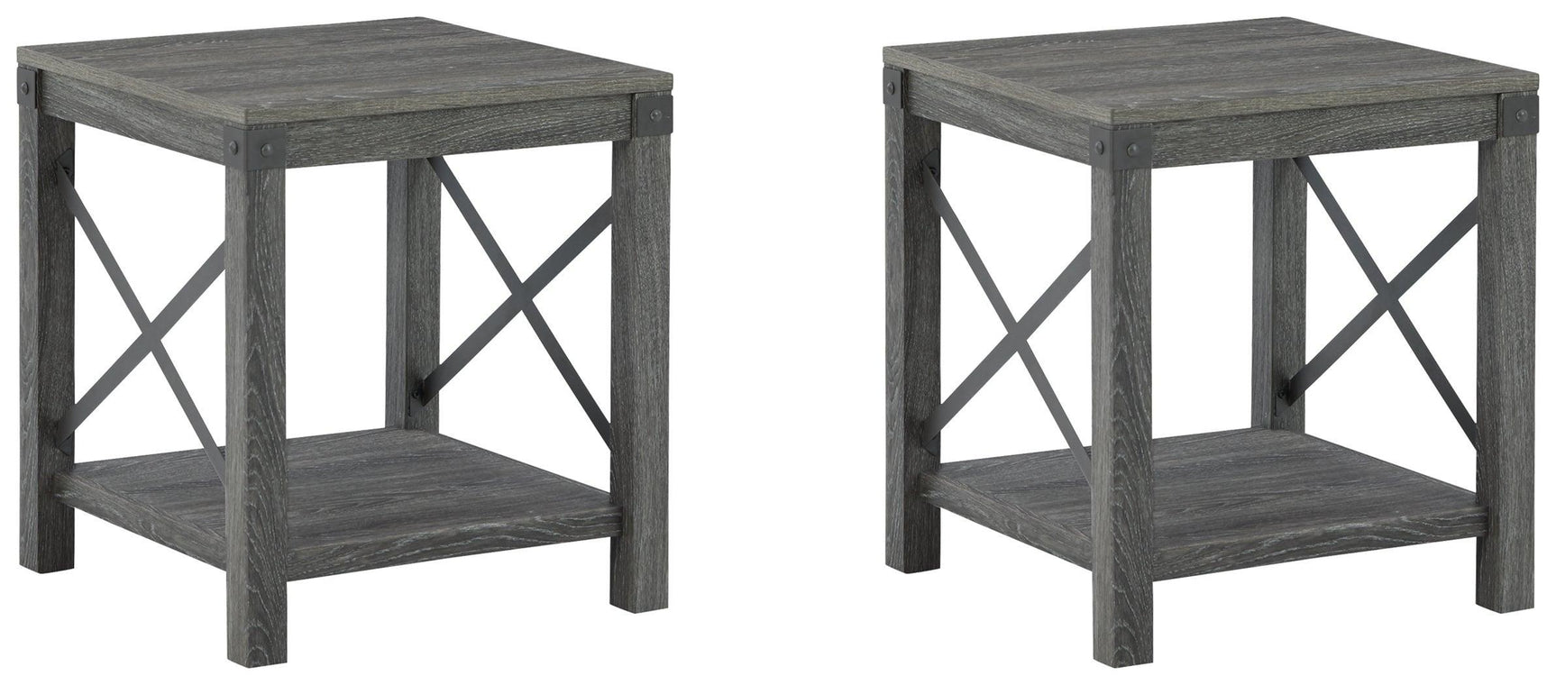 Freedan Grayish Brown 2 End Tables - Ella Furniture