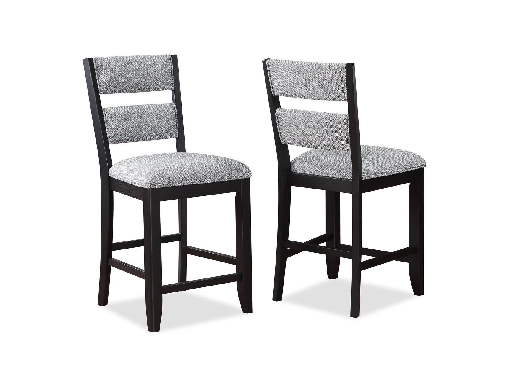 Frey Black-Gray Fabric Seat Rectangular Counter Height Dining Room Set - Ella Furniture