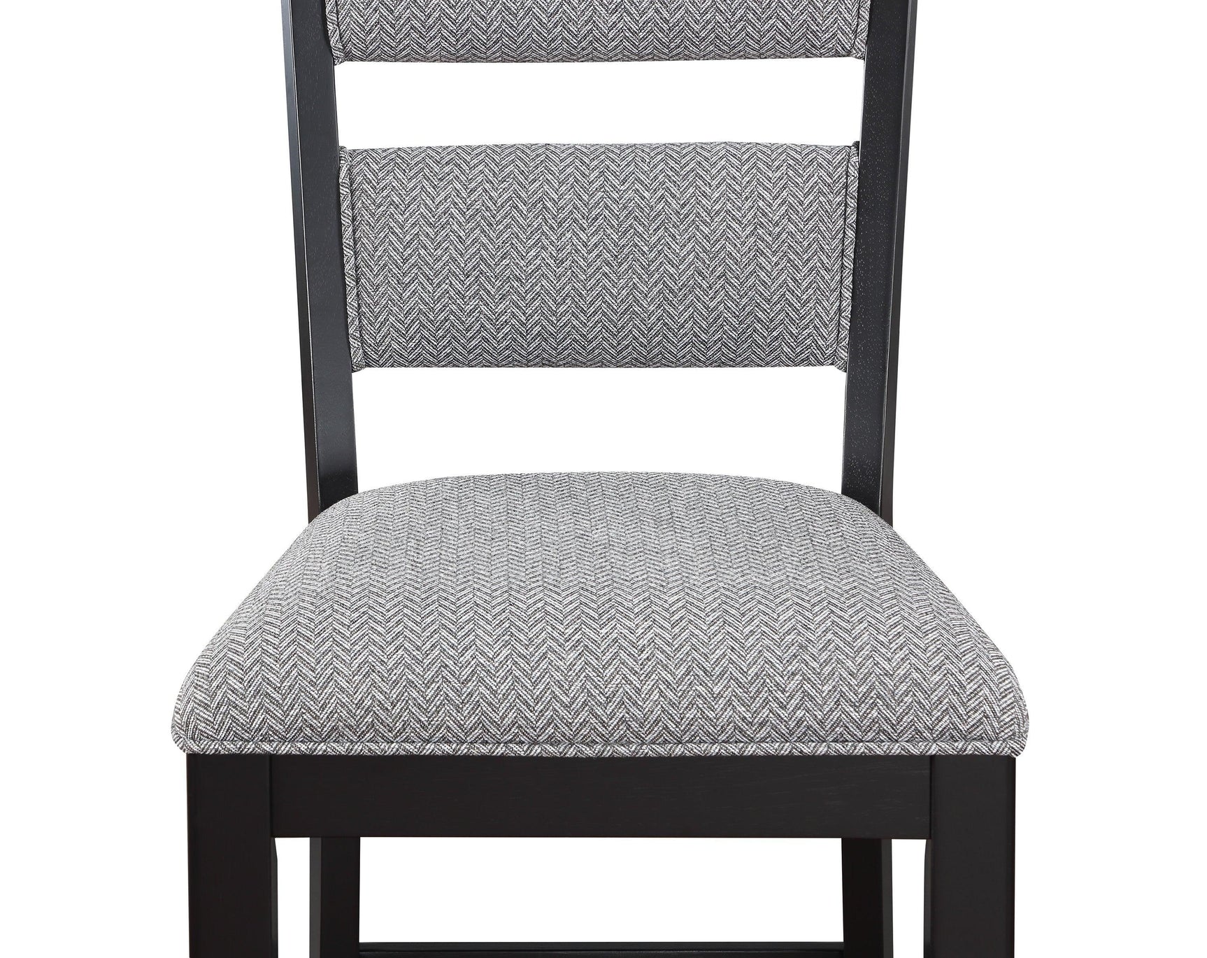 Frey Black-Gray Fabric Seat Rectangular Counter Height Dining Room Set - Ella Furniture