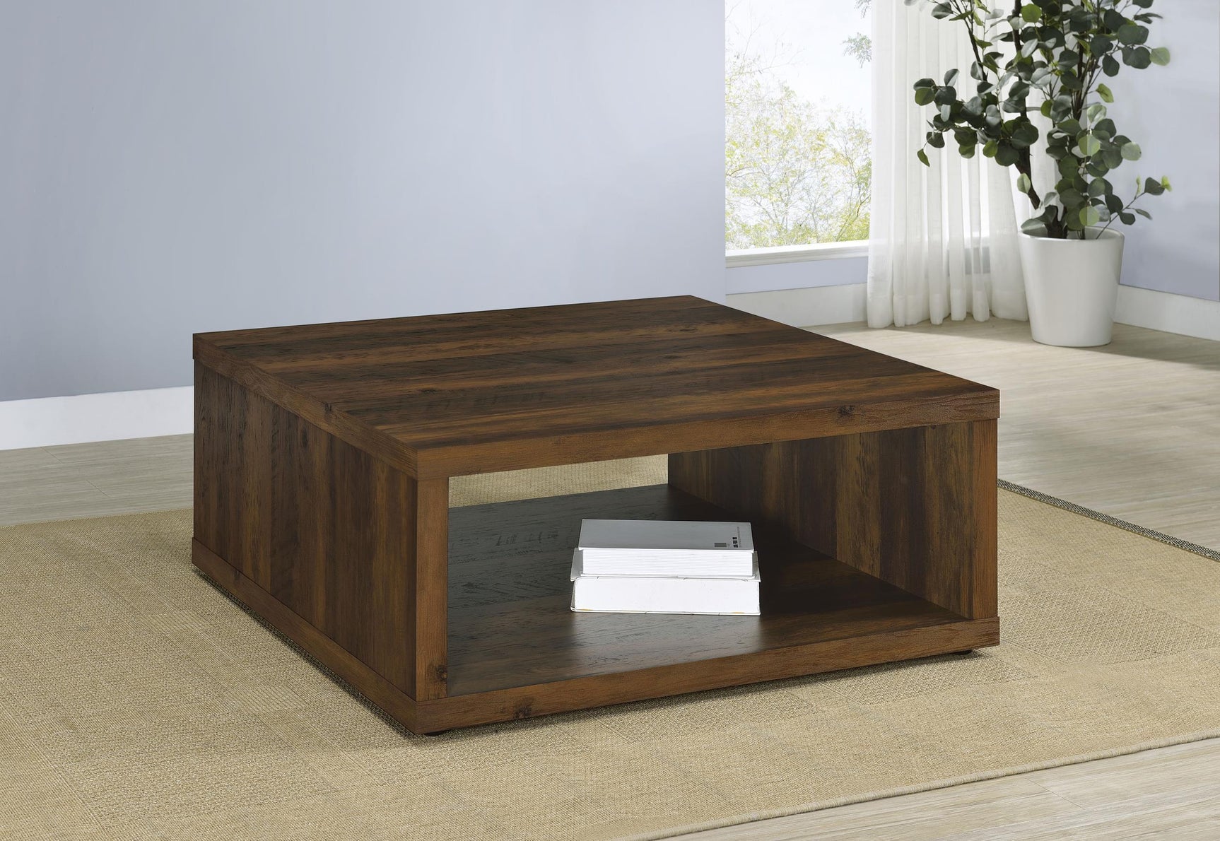 Frisco Square Engineered Wood Coffee Table Dark Pine 710508 - Ella Furniture