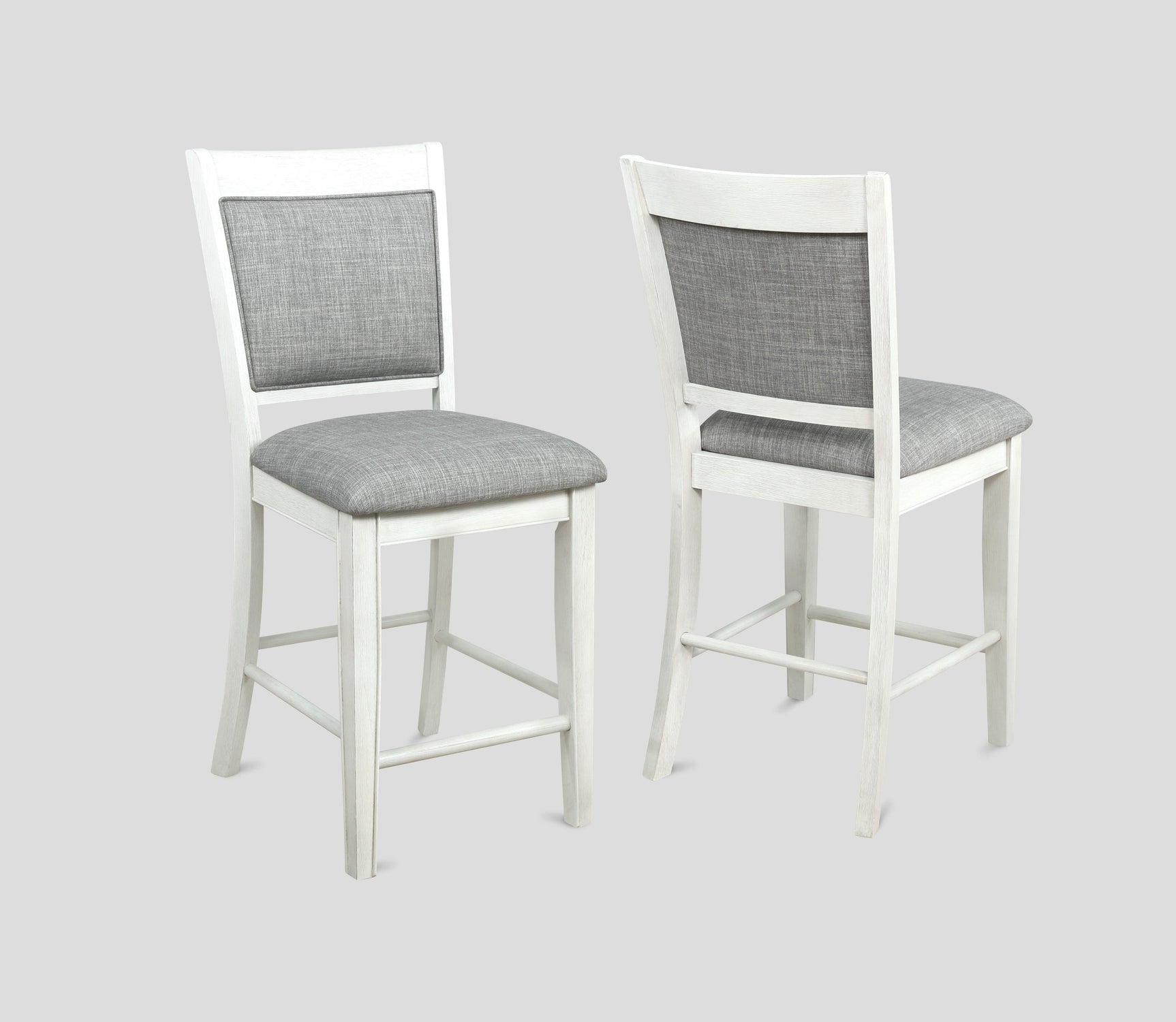 Fulton Chalk-White Modern Traditional Wood Square Counter Height Dining Room Set - Ella Furniture