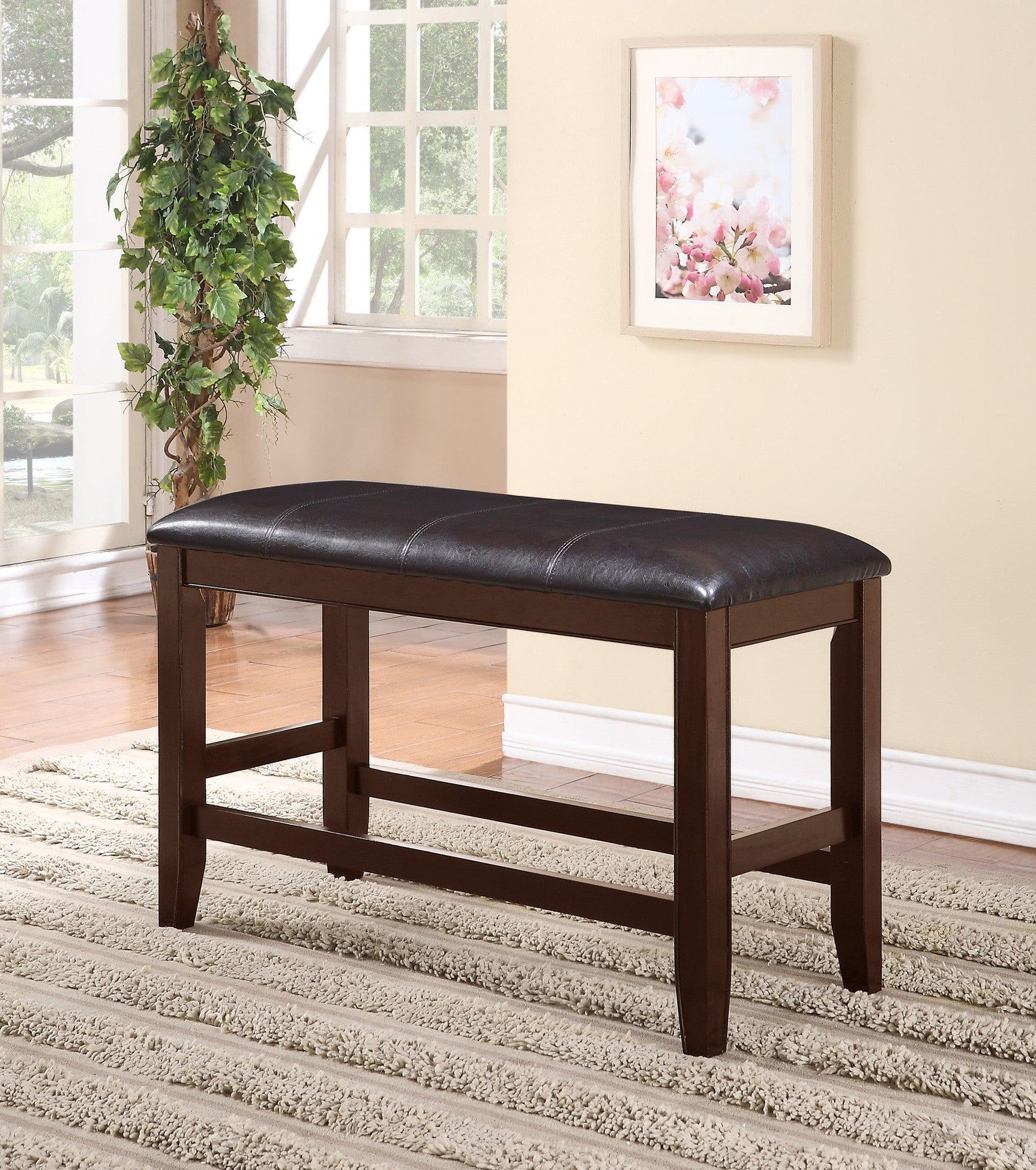 Fulton Espresso Modern Traditional Wood Square Counter Height Dining Room Set - Ella Furniture