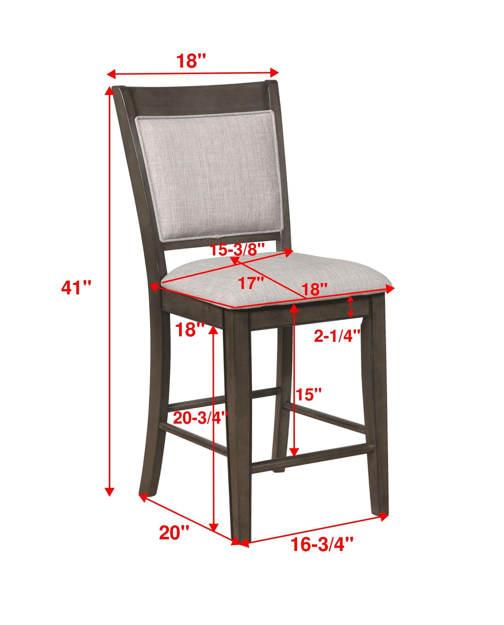 Fulton Gray Modern Traditional Wood Square Counter Height Dining Room Set - Ella Furniture