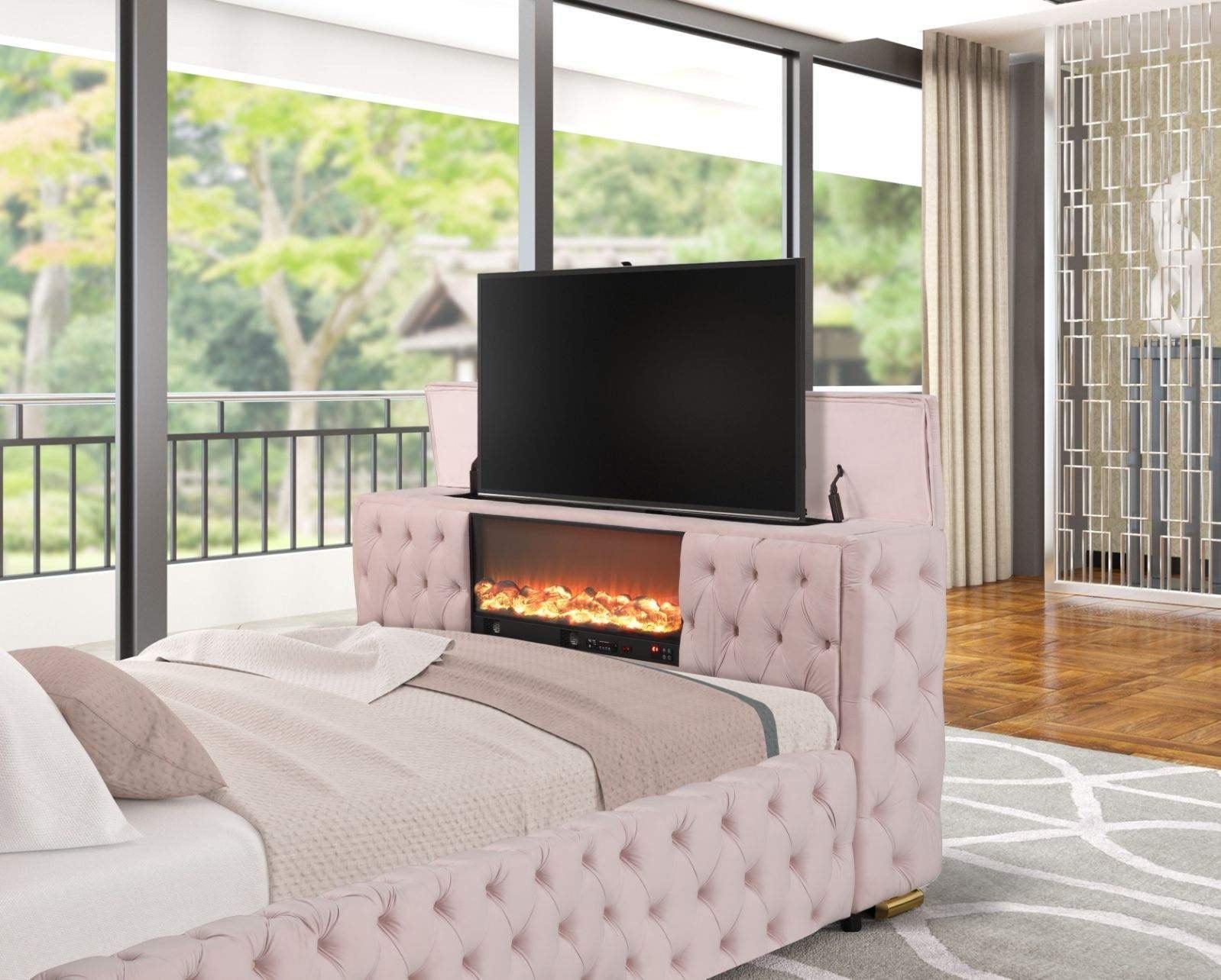 Future Pink Platform Bed - Queen, King (King) - Ella Furniture