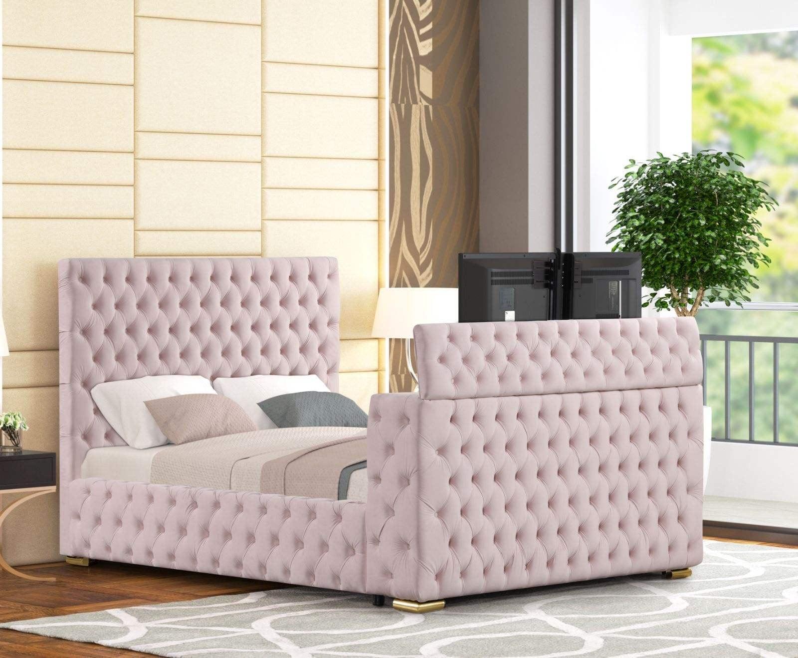 Future Pink Platform Bed - Queen, King (Queen) - Ella Furniture