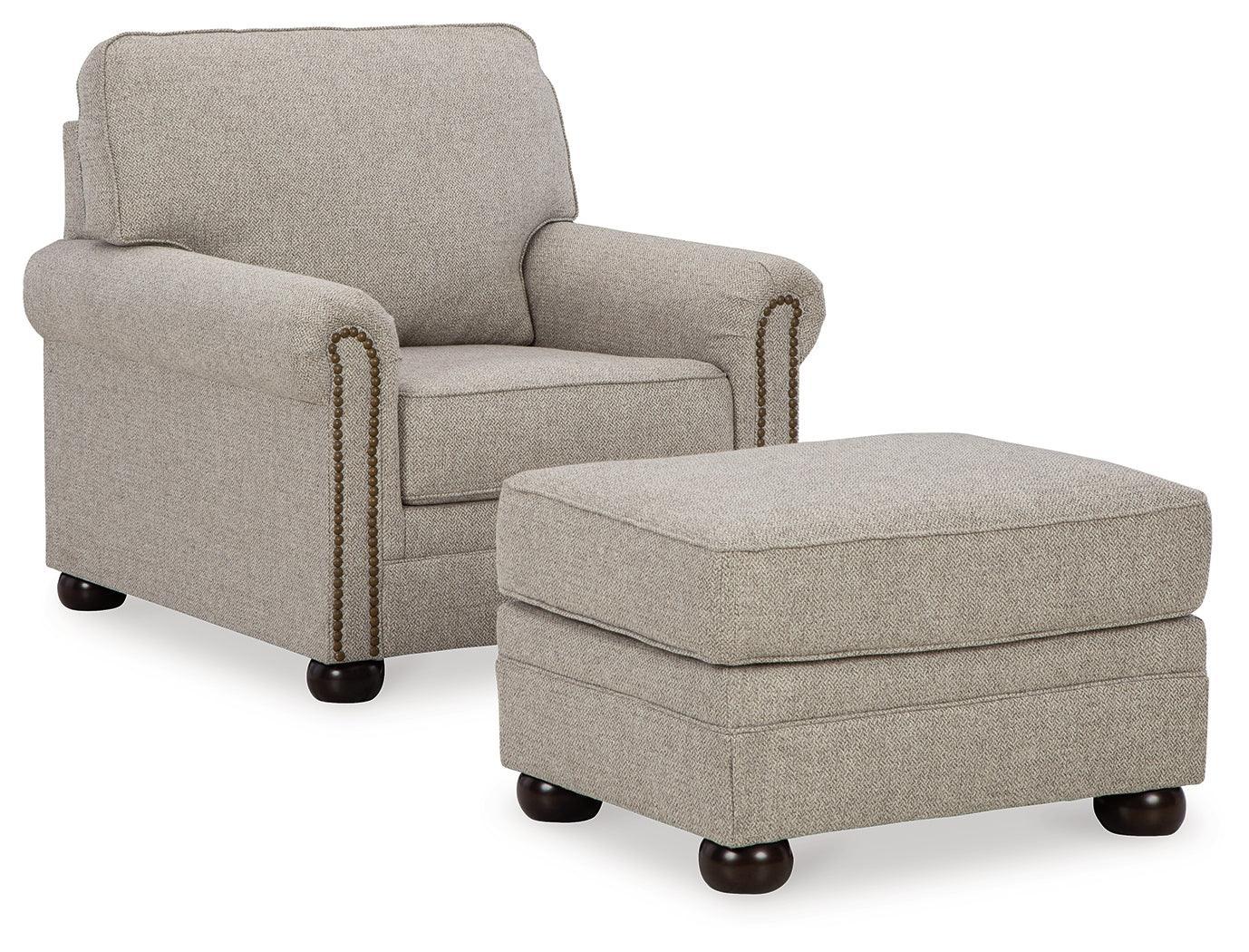 Gaelon Dune Chair And Ottoman - Ella Furniture