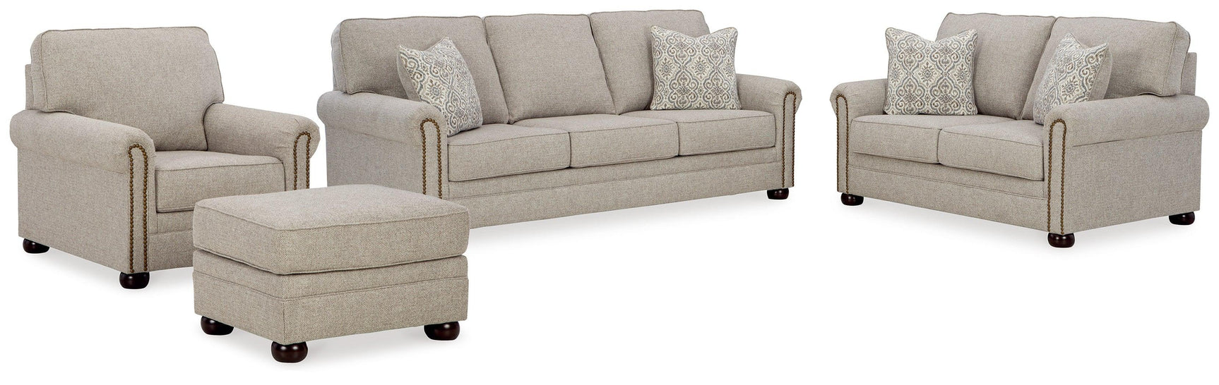 Gaelon Dune Sofa, Loveseat, Chair And Ottoman - Ella Furniture