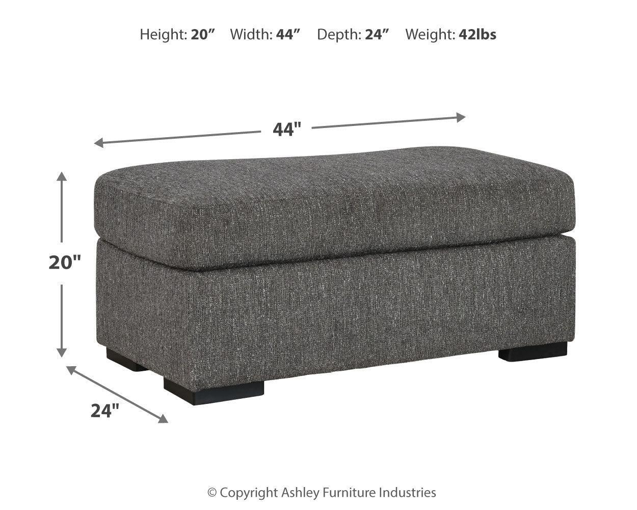 Gardiner Pewter Chair And Ottoman - Ella Furniture