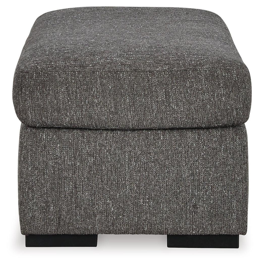 Gardiner Pewter Sofa Chaise With Ottoman - Ella Furniture