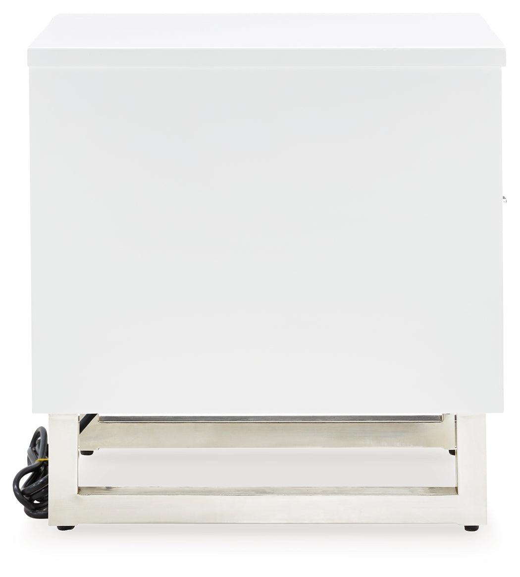 Gardoni White/black Chairside End Table - Ella Furniture