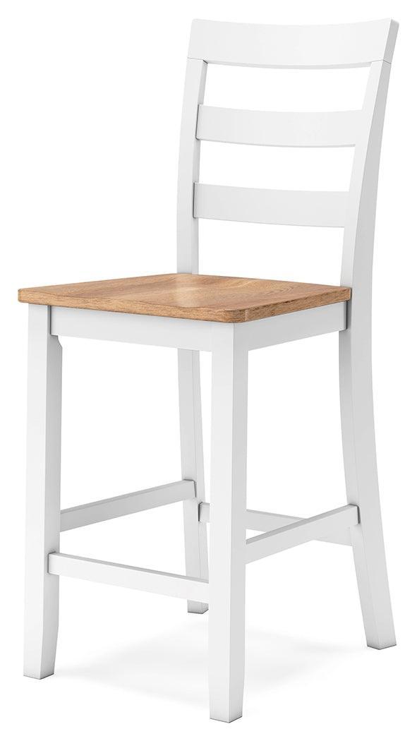 Gesthaven Natural/White Counter Height Barstool - Ella Furniture