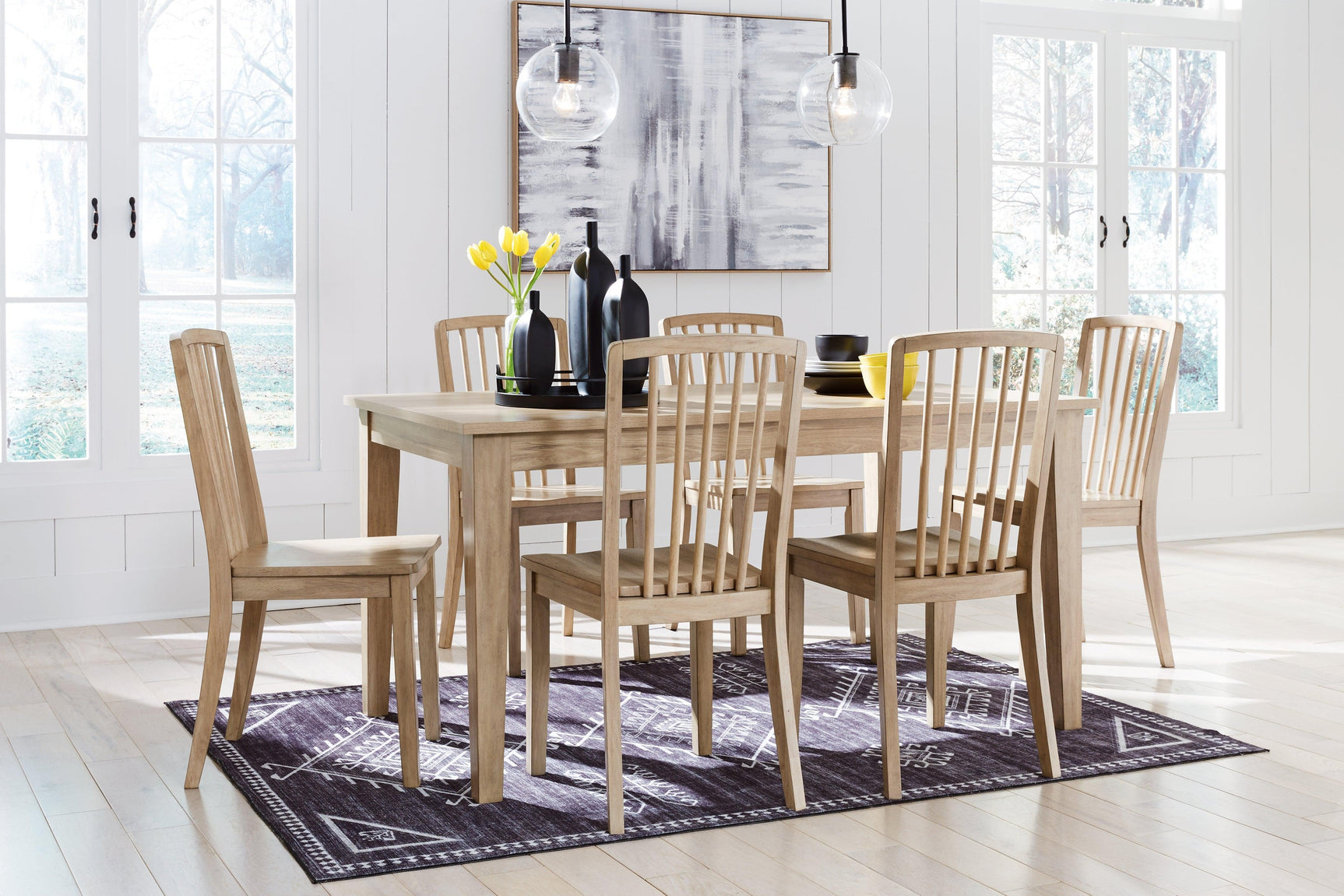Gleanville Light Brown Round Dining Room Set - Ella Furniture