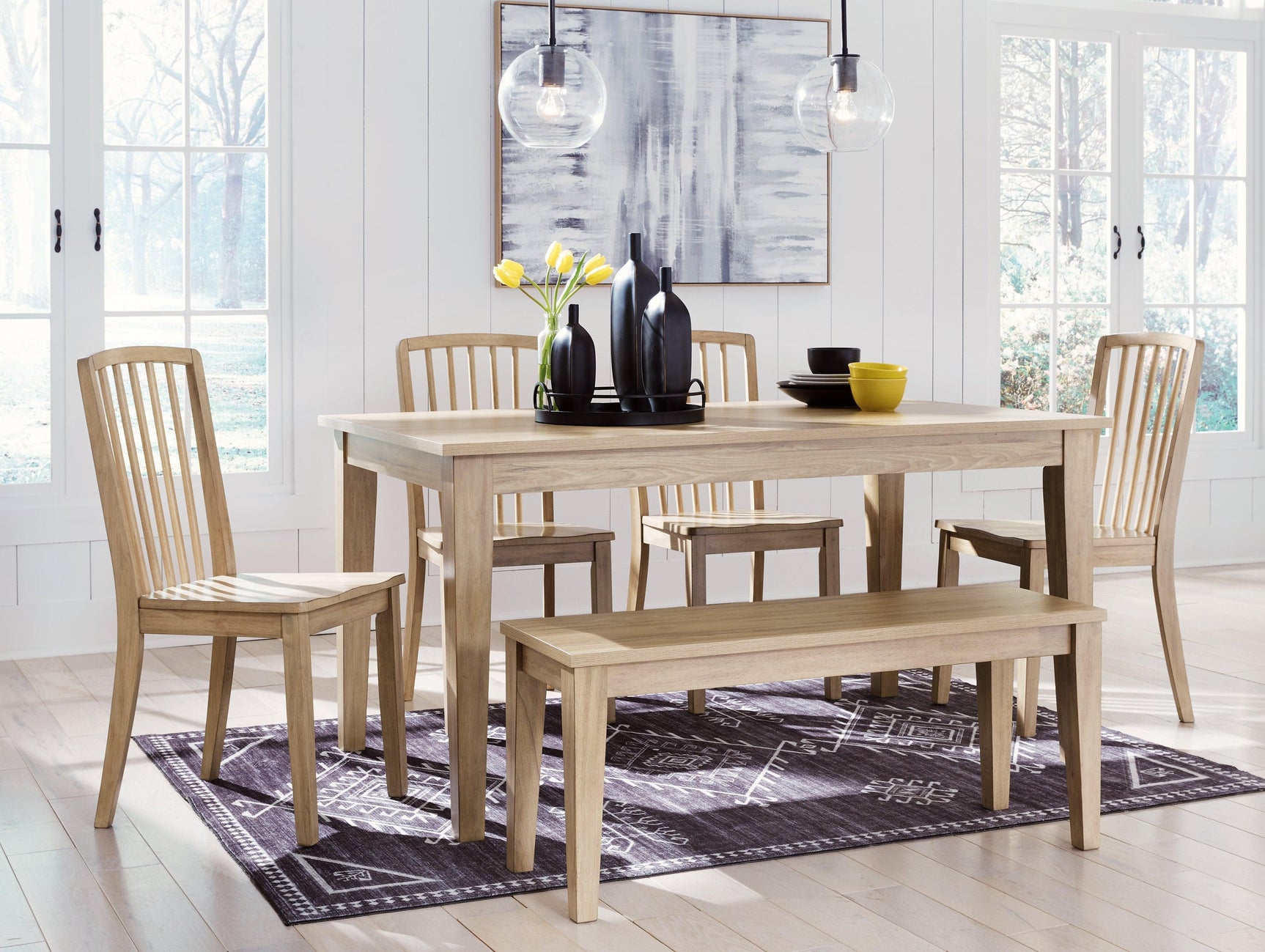 Gleanville Light Brown Round Dining Room Set - Ella Furniture