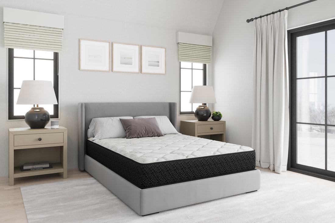 Black & White Modern Memory Foam Luxury Firm Twin Mattress - Ella Furniture