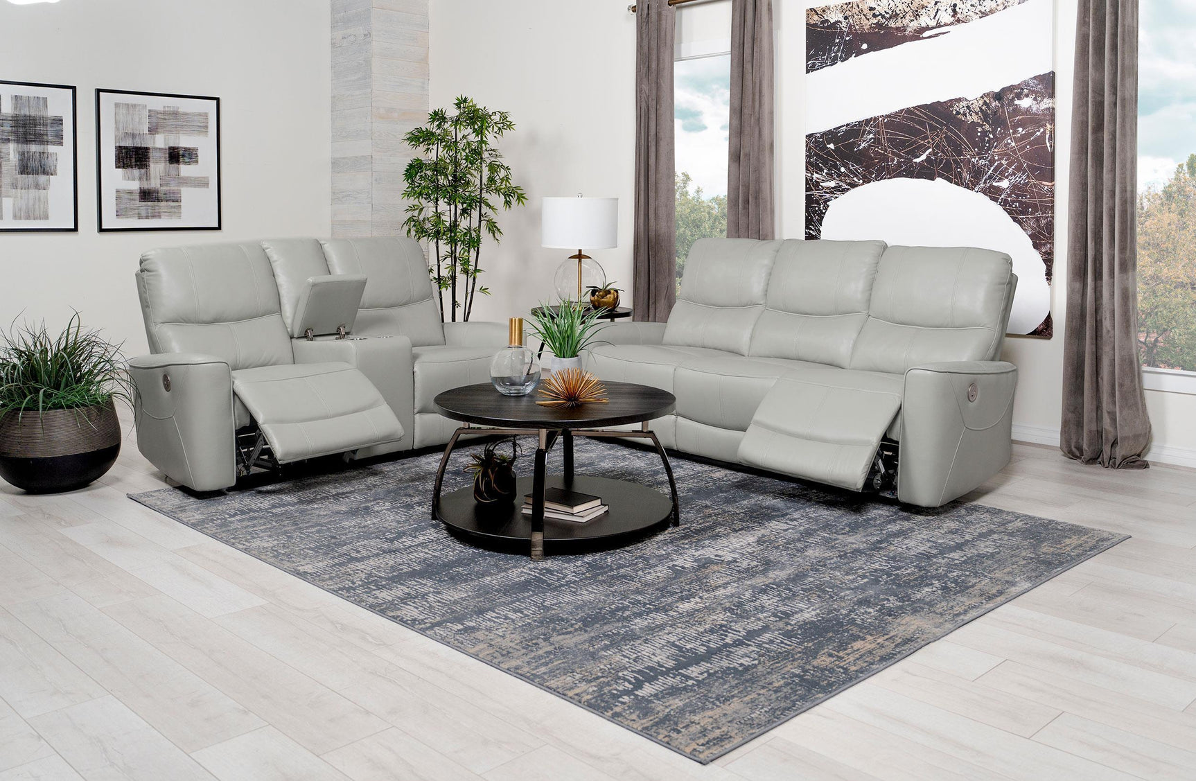 Greenfield 2-piece Power Reclining Sofa Set Ivory 610261P-S2 - Ella Furniture