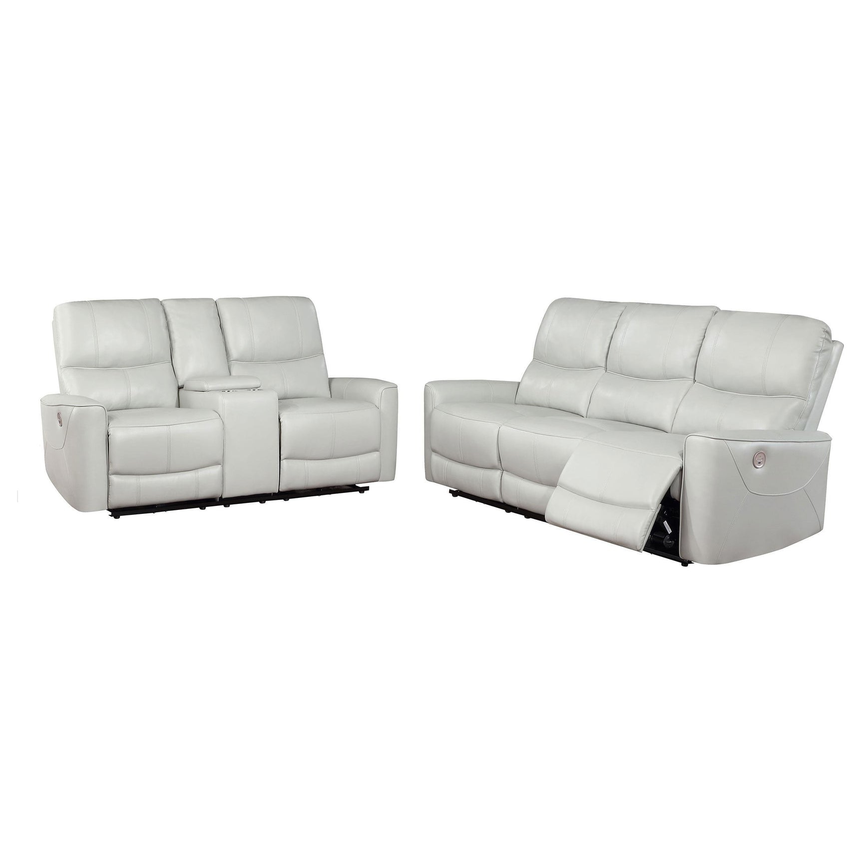 Greenfield 2-piece Power Reclining Sofa Set Ivory 610261P-S2 - Ella Furniture