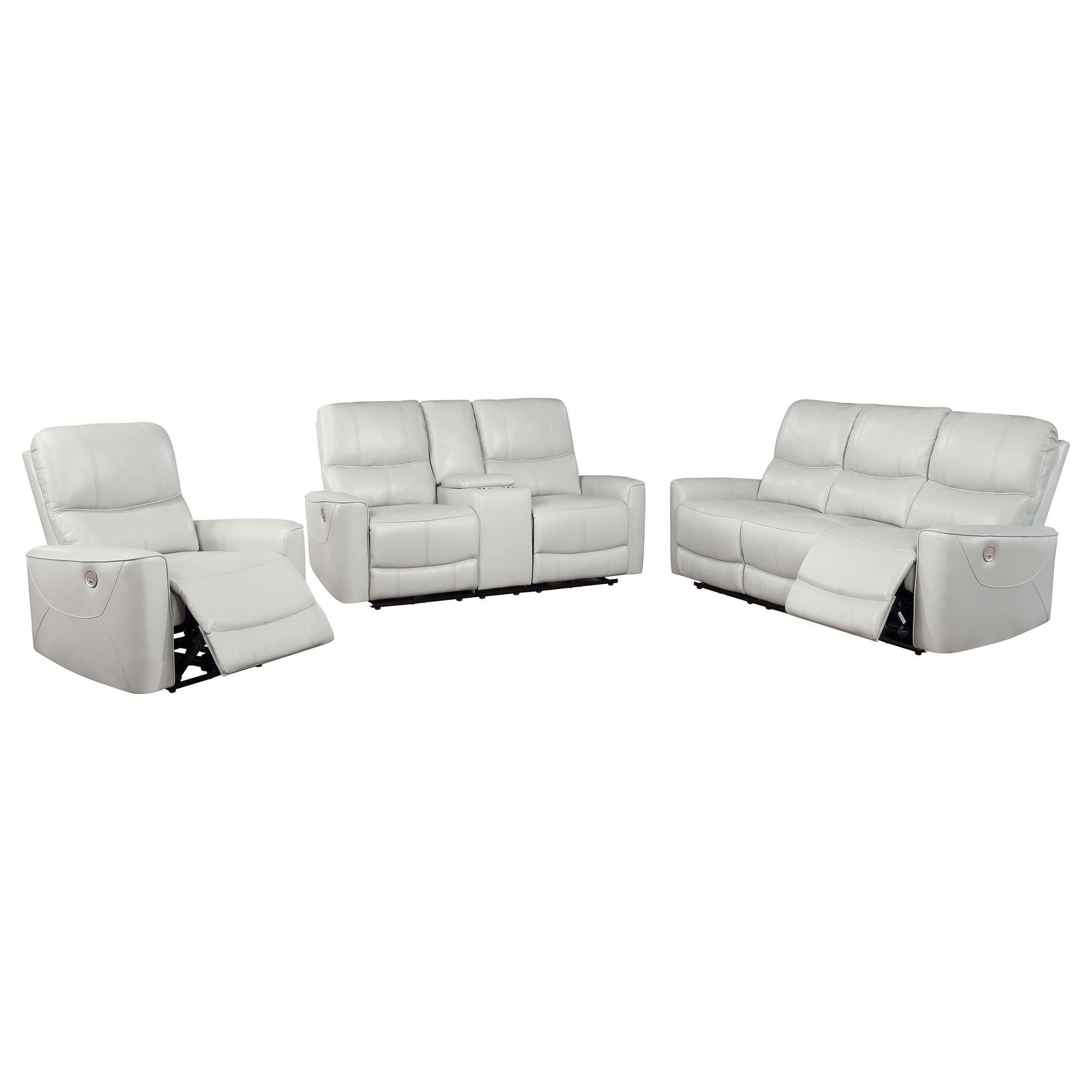 Greenfield 3-piece Power Reclining Sofa Set Ivory 610261P-S3 - Ella Furniture