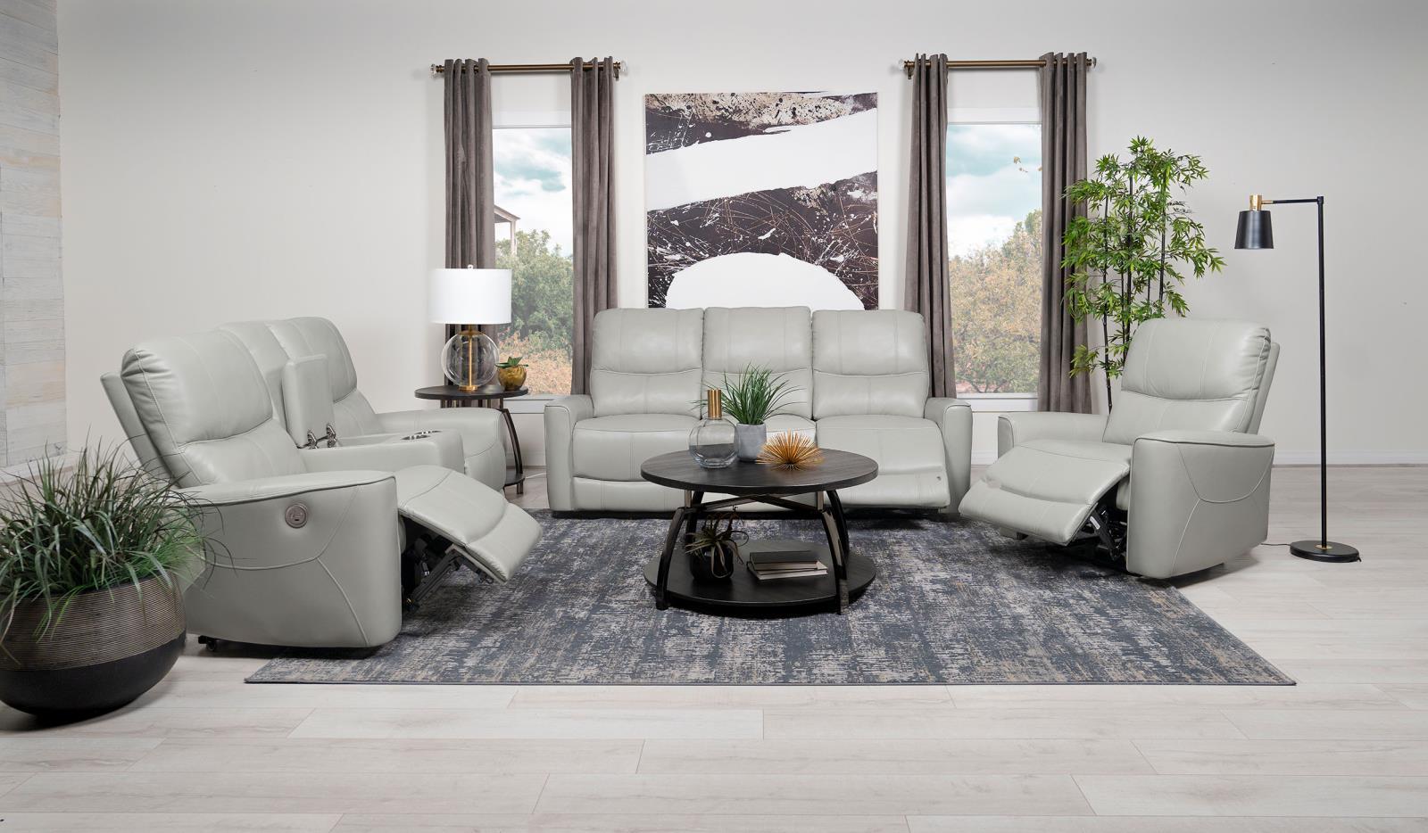 Greenfield Upholstered Power Recliner Chair Ivory 610263P - Ella Furniture
