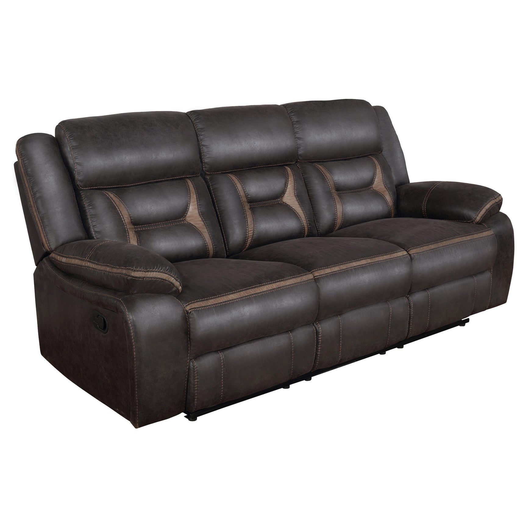 Greer Greer 2-piece Upholstered Reclining Sofa Set Brown 651354-S2 - Ella Furniture