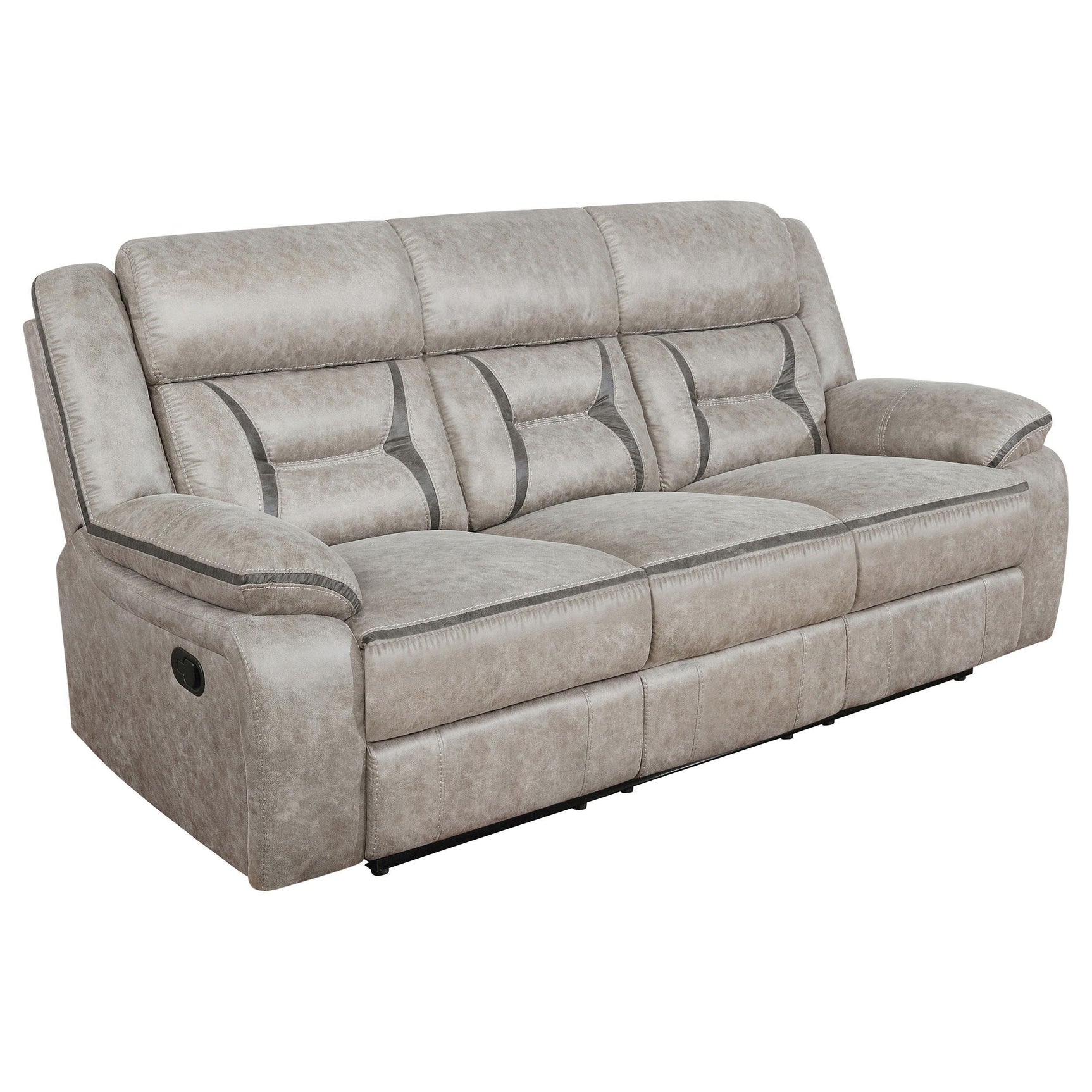 Greer Greer 3-piece Upholstered Reclining Sofa Set Taupe 651351-S3 - Ella Furniture