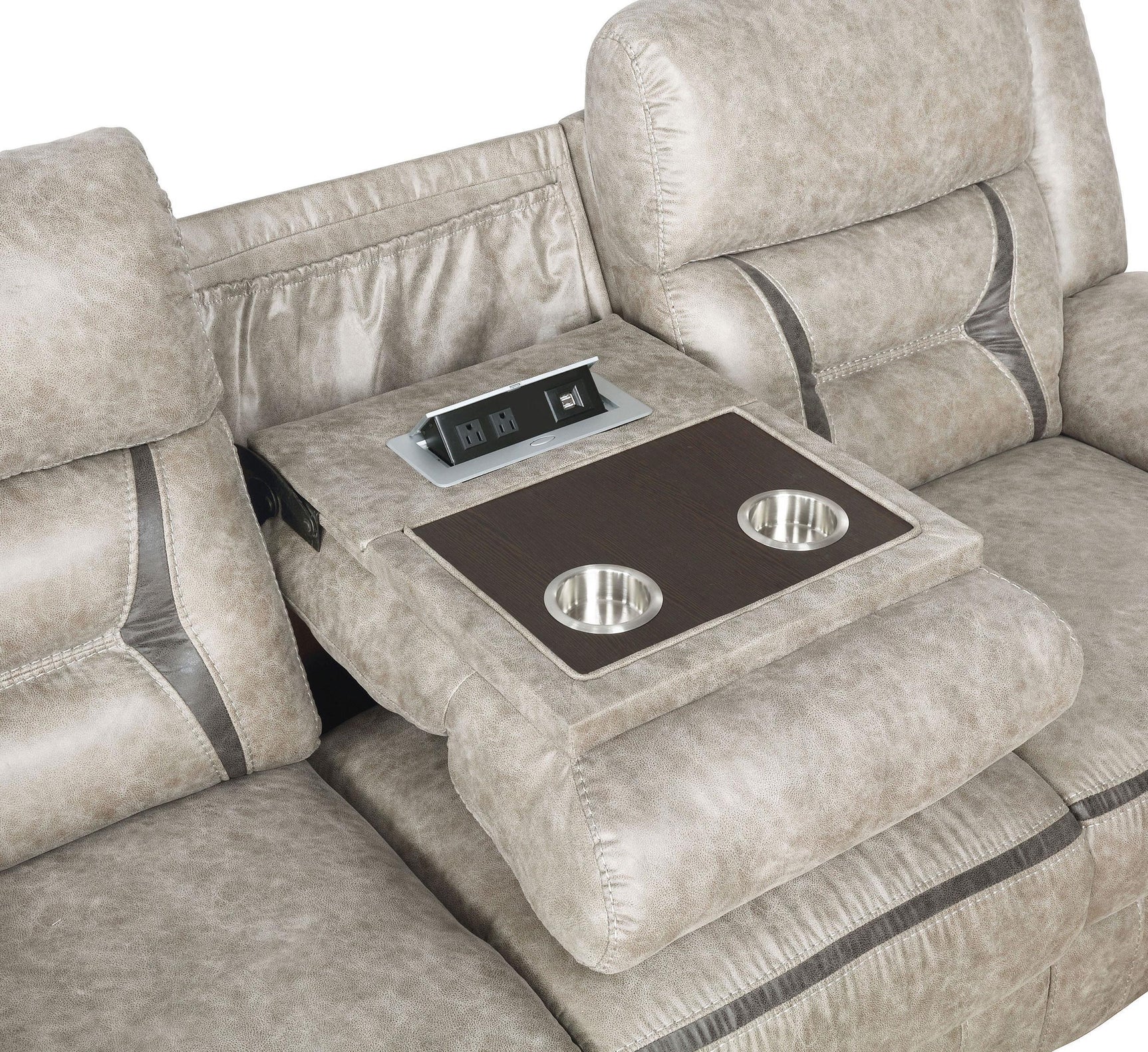 Greer Greer 3-piece Upholstered Reclining Sofa Set Taupe 651351-S3 - Ella Furniture