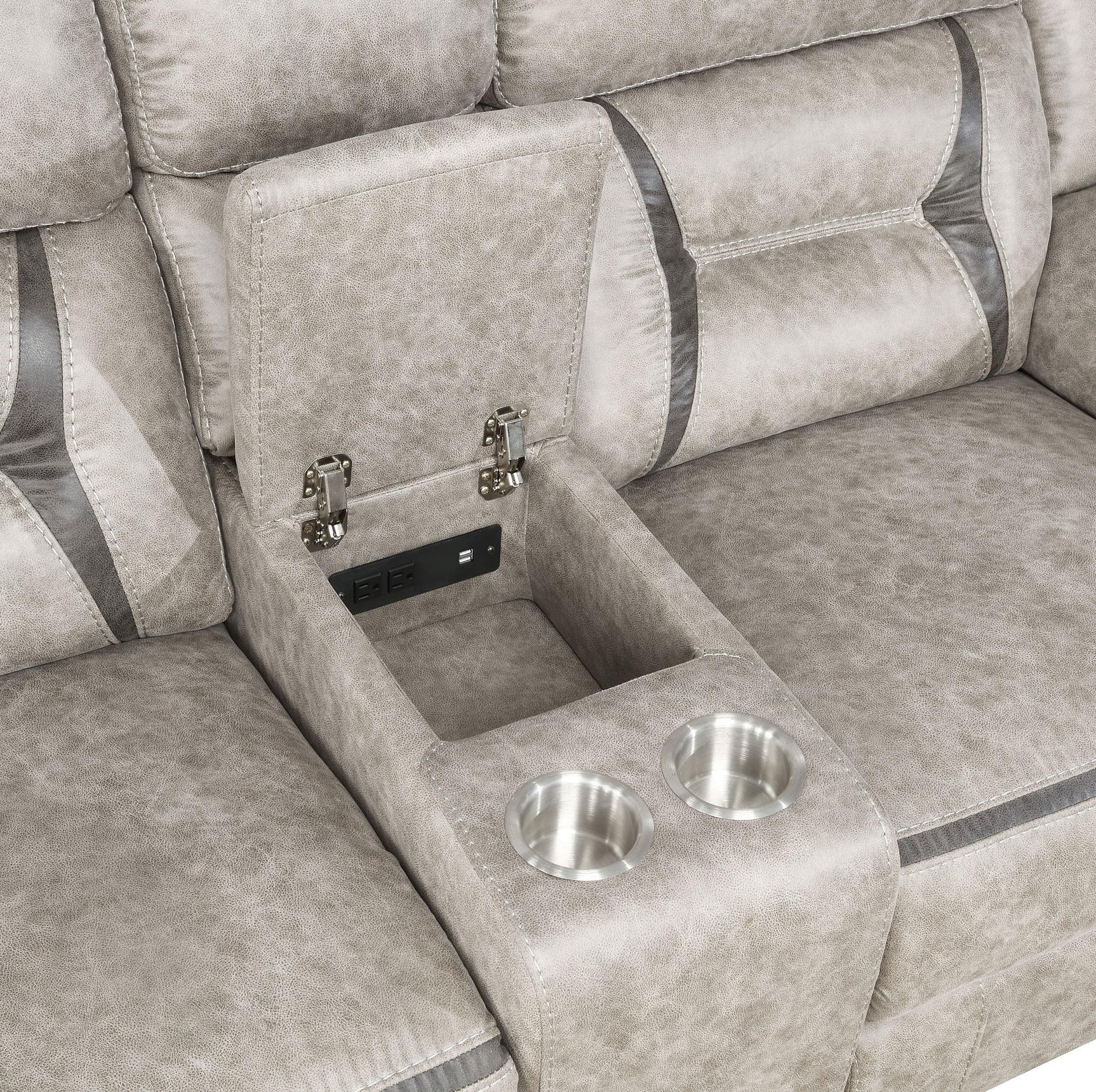 Greer Greer 3-piece Upholstered Reclining Sofa Set Taupe 651351-S3 - Ella Furniture