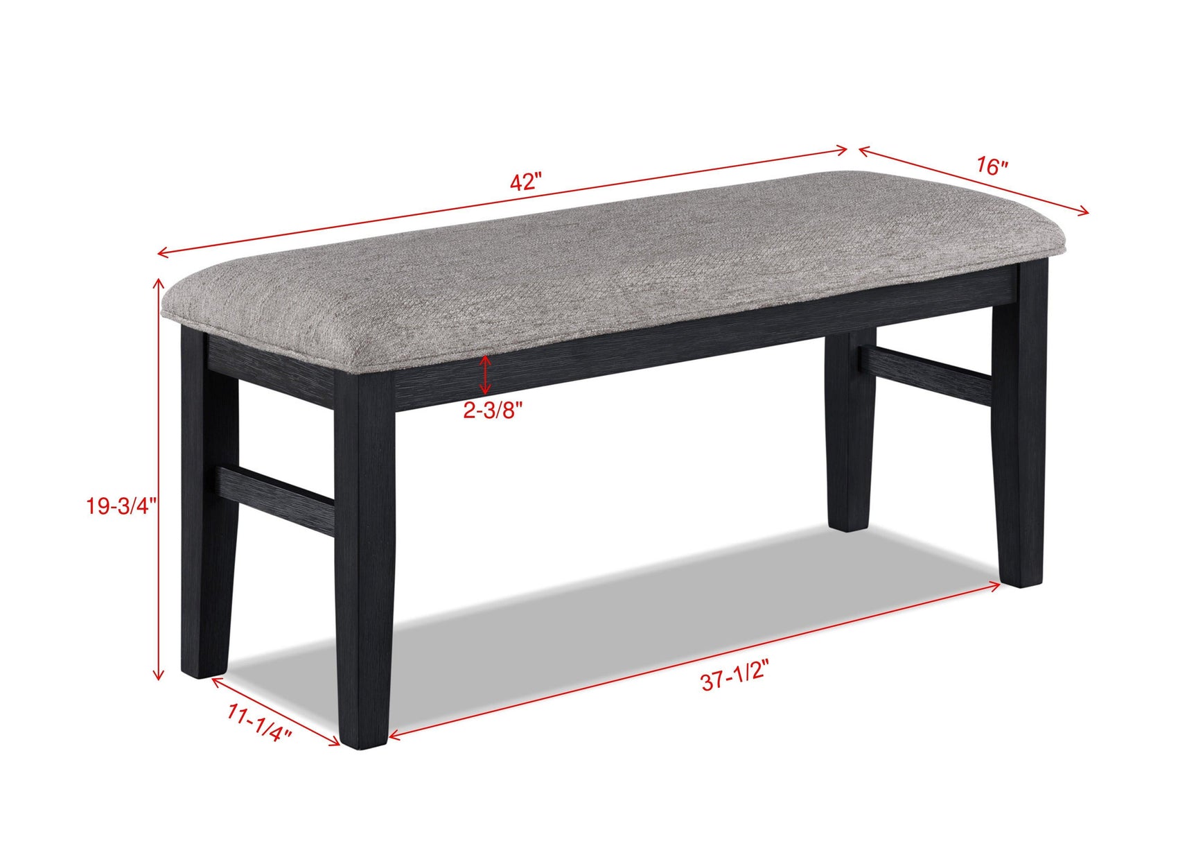 Guthrie Black/Gray Modern Solid Wood And Veneers Fabric Upholstered Dining Room Set - Ella Furniture