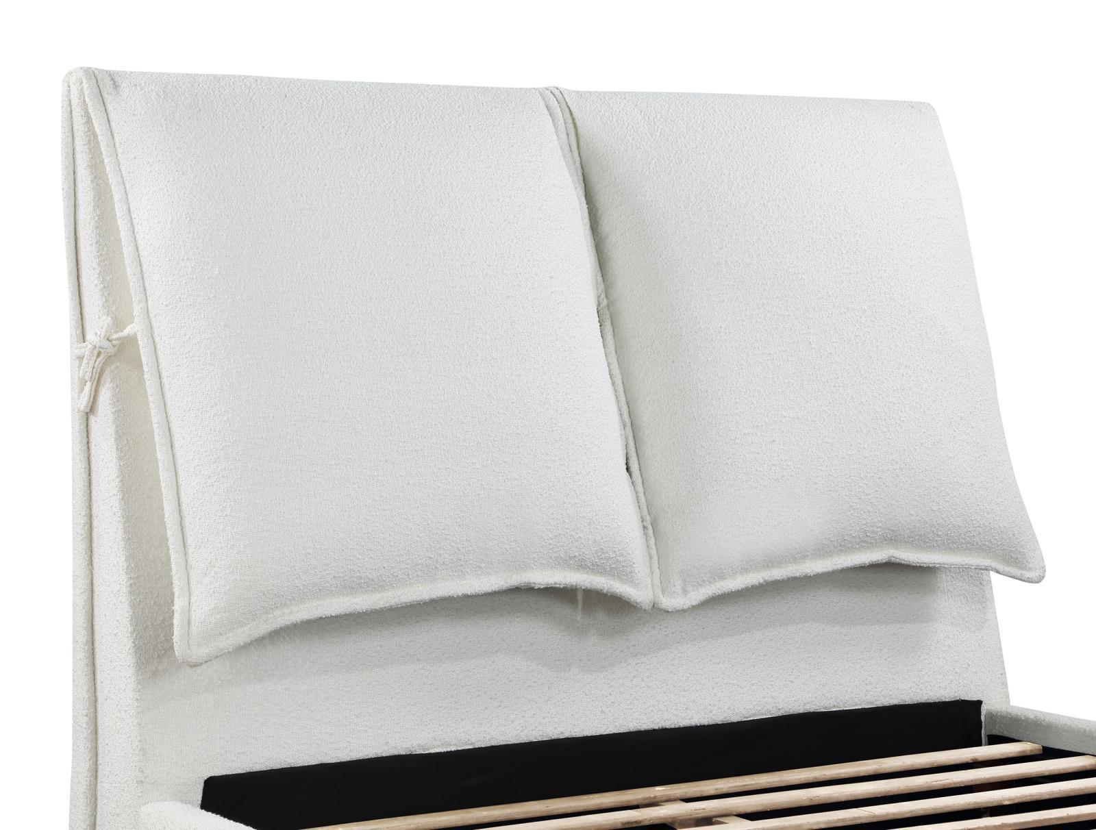 Gwendoline Upholstered Queen Platform Bed With Pillow Headboard White 306040Q - Ella Furniture
