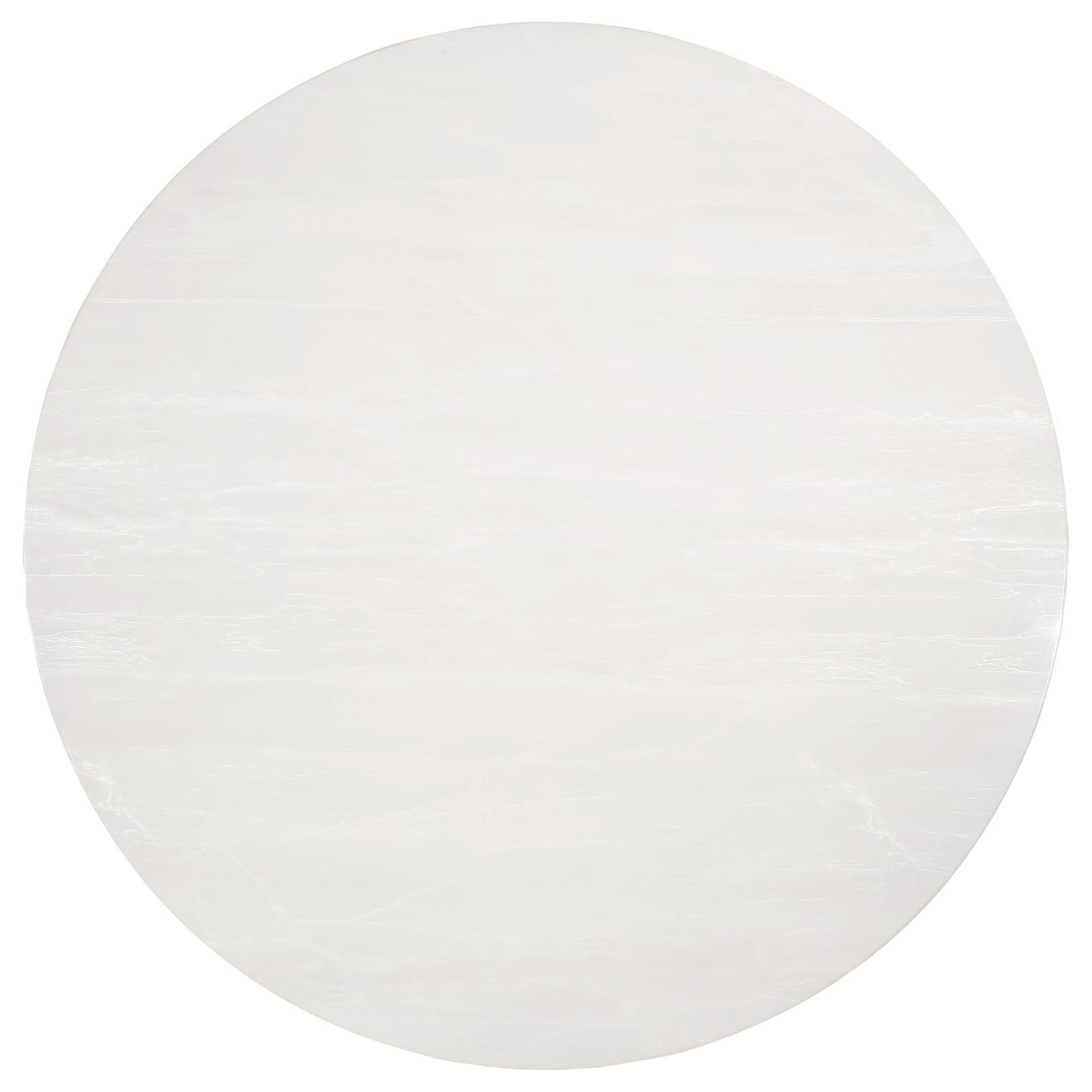 Gwynn Round Dining Table With Marble Top And Stainless Steel Base White And Gold 107171 - Ella Furniture