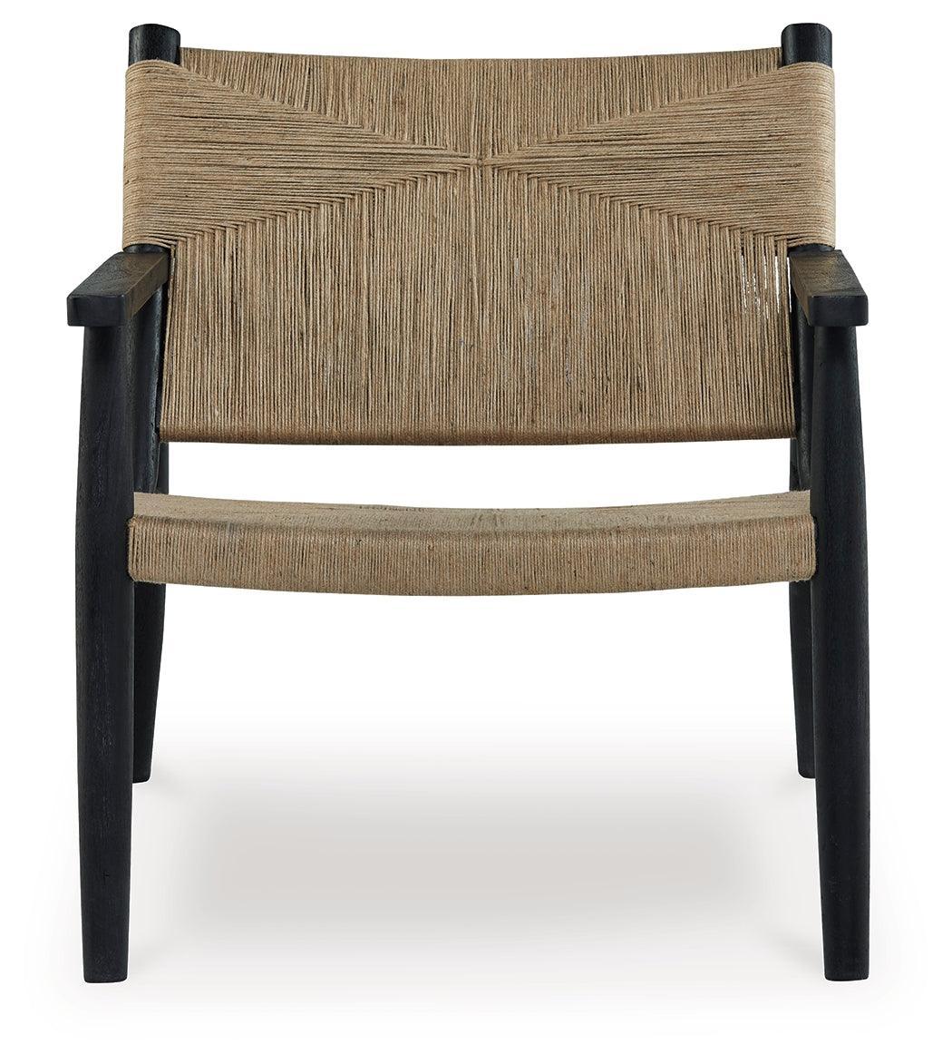 Halfmore Black/natural Accent Chair - Ella Furniture