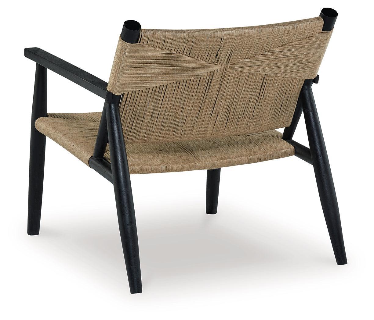 Halfmore Black/natural Accent Chair - Ella Furniture