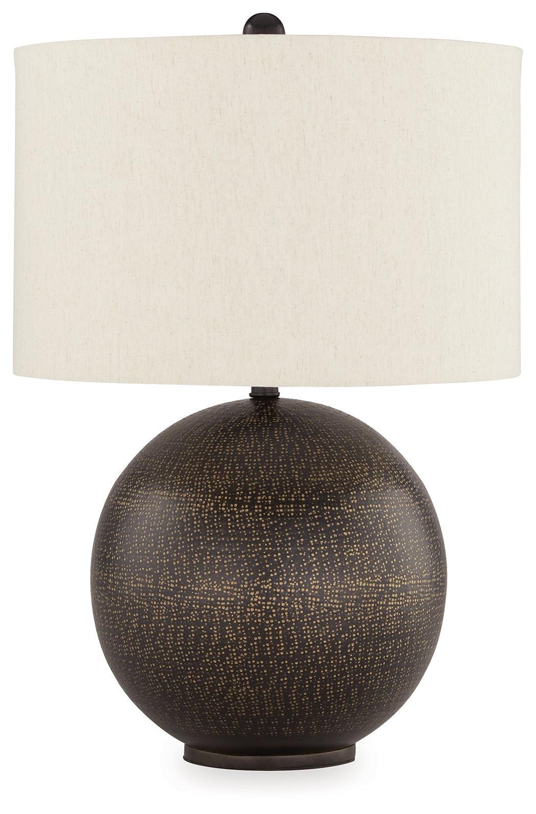 Hambell Black/Gold Finish 2-Piece Table Lamp Set - Ella Furniture