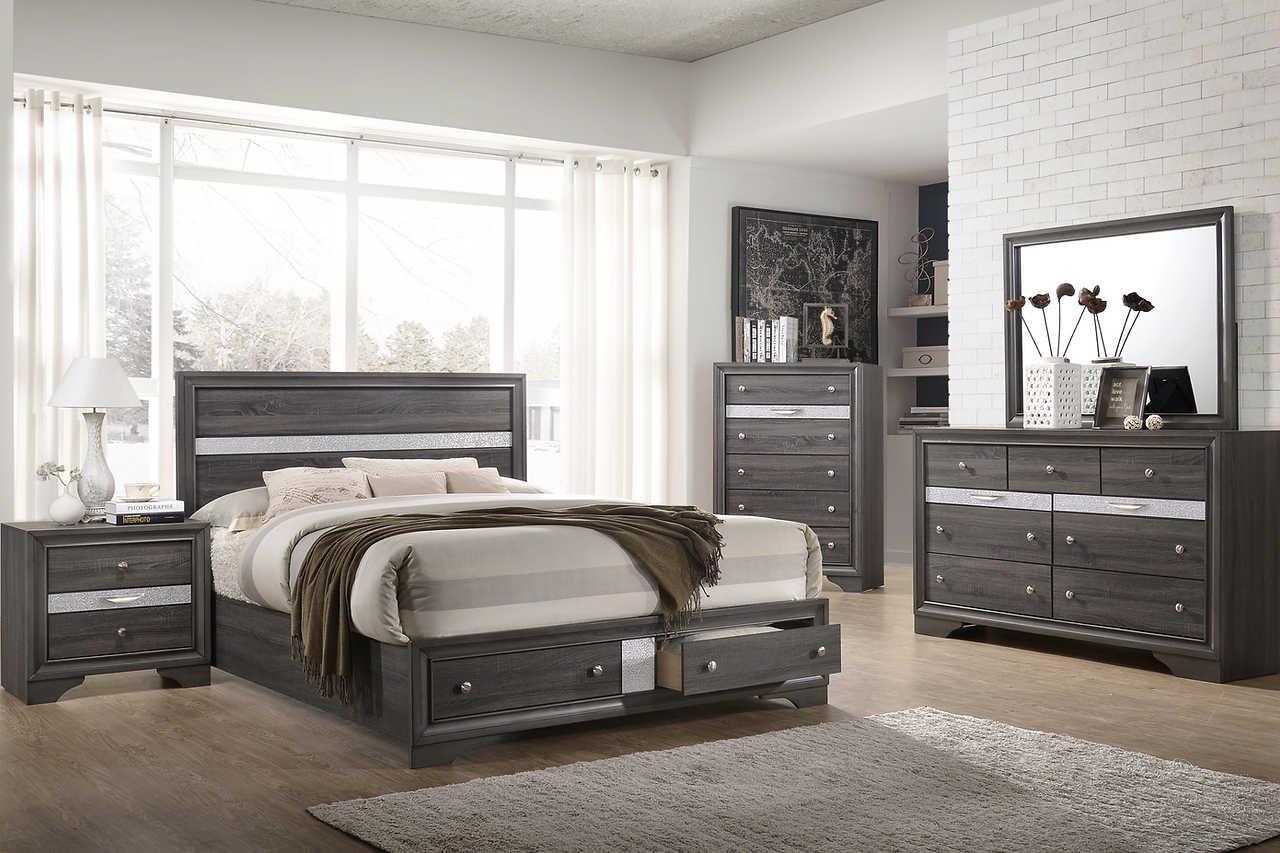 Hannah Grey Nightstand - Ella Furniture