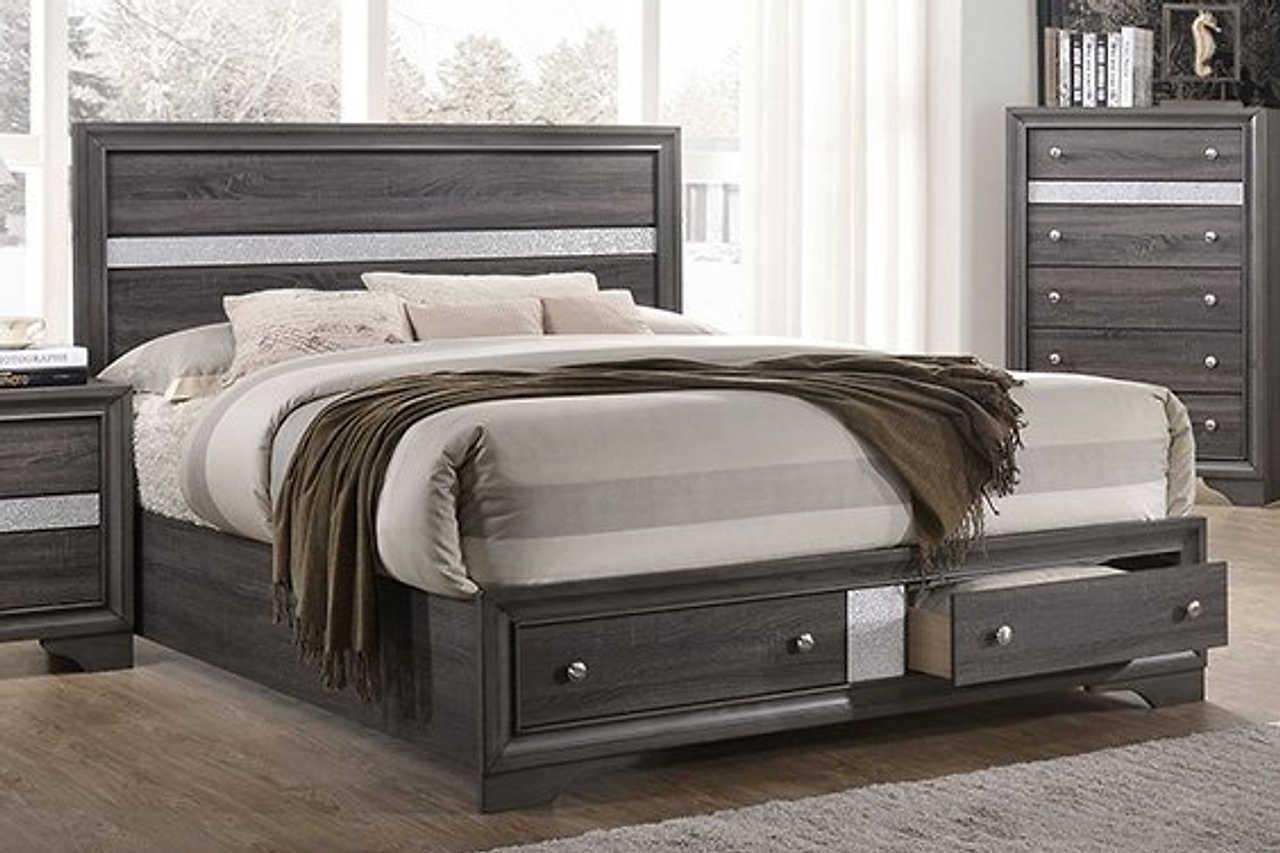 Hannah Grey Nightstand - Ella Furniture