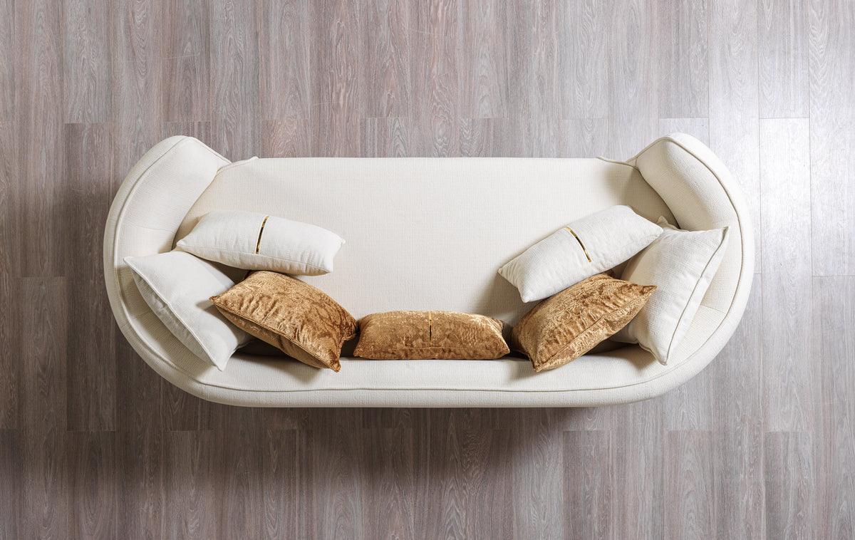 Helena Ivory Velvet Sofa & Loveseat - Ella Furniture