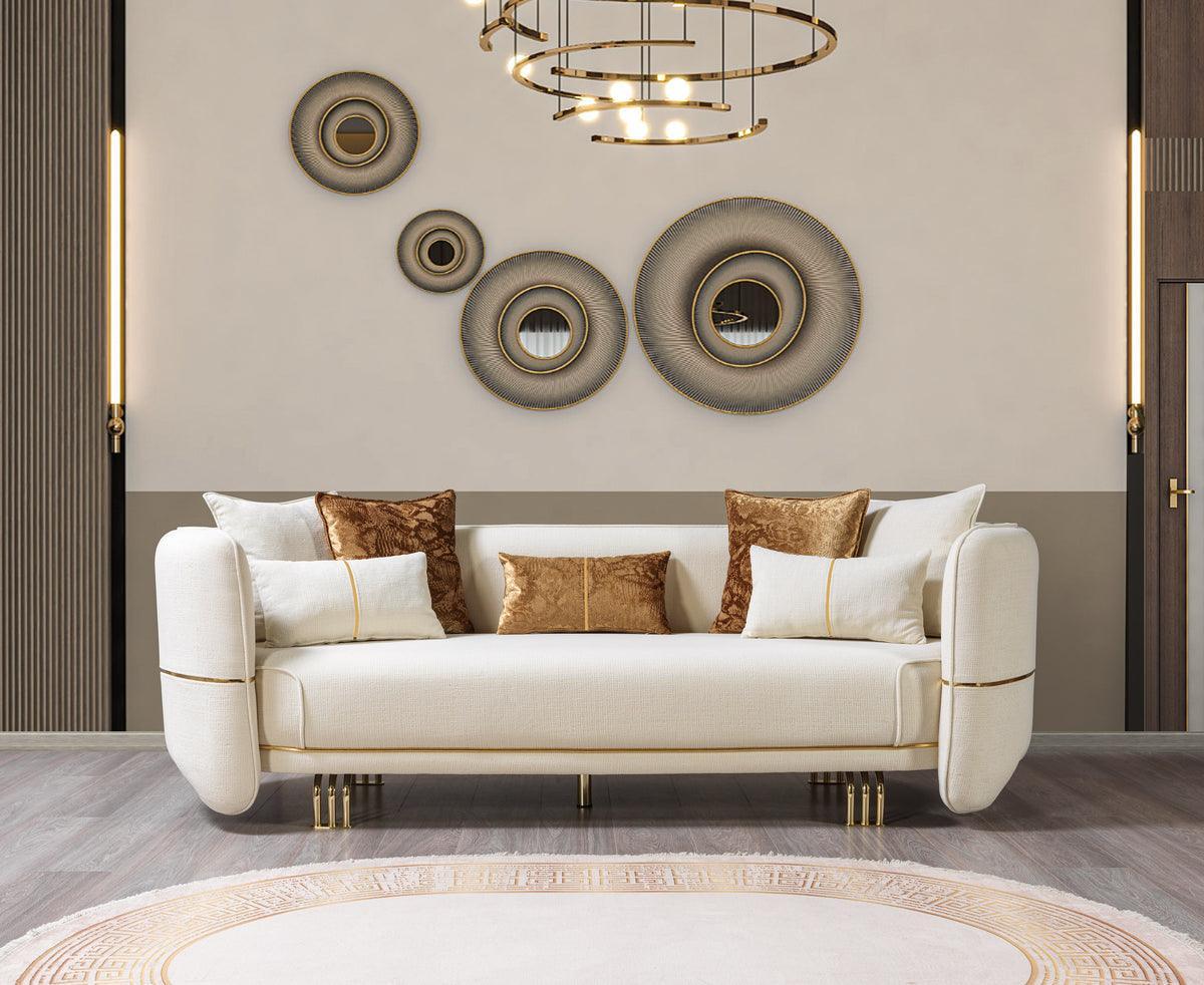Helena Ivory Velvet Sofa & Loveseat - Ella Furniture