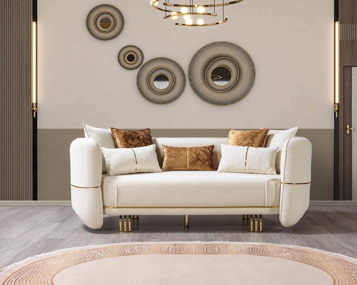 Helena Ivory Velvet Sofa & Loveseat - Ella Furniture