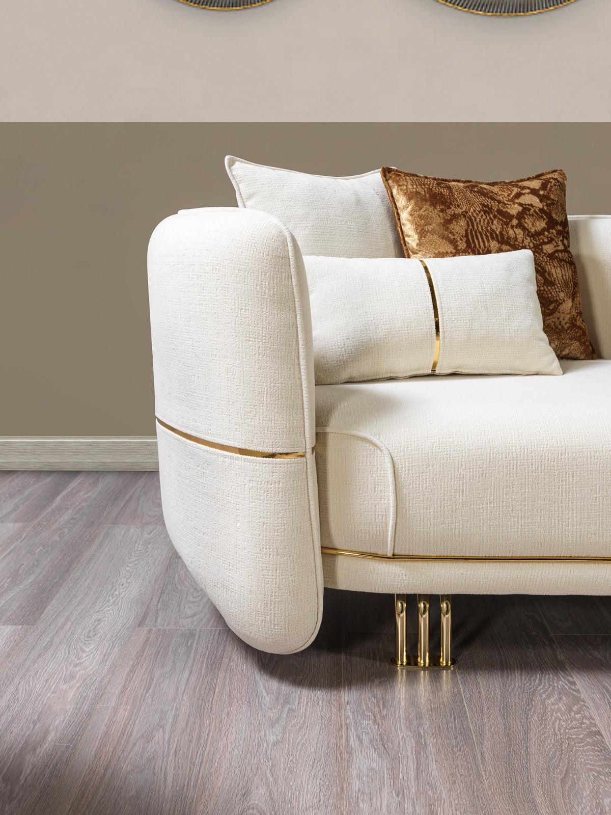 Helena Ivory Velvet Sofa & Loveseat - Ella Furniture