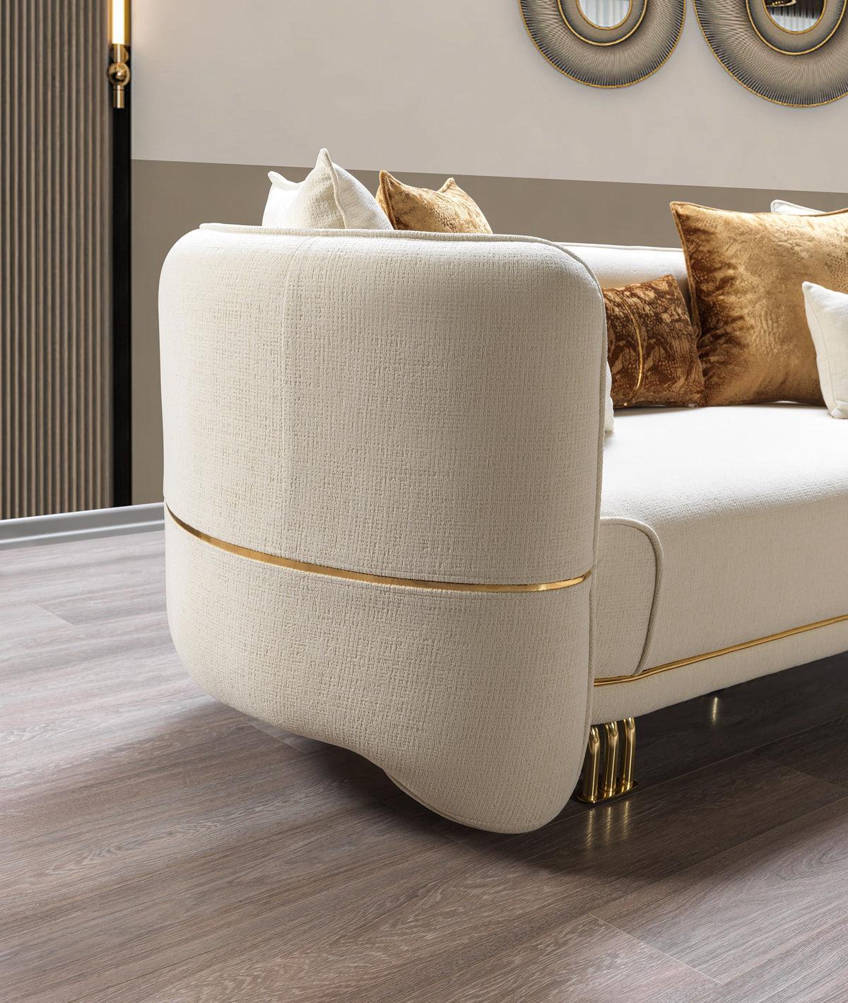 Helena Ivory Velvet Sofa & Loveseat - Ella Furniture