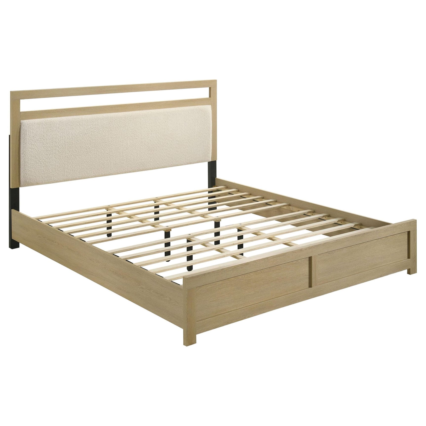 Hendricks Eastern King Panel Headboard Platform Bed Light Oak from Ella Furniture