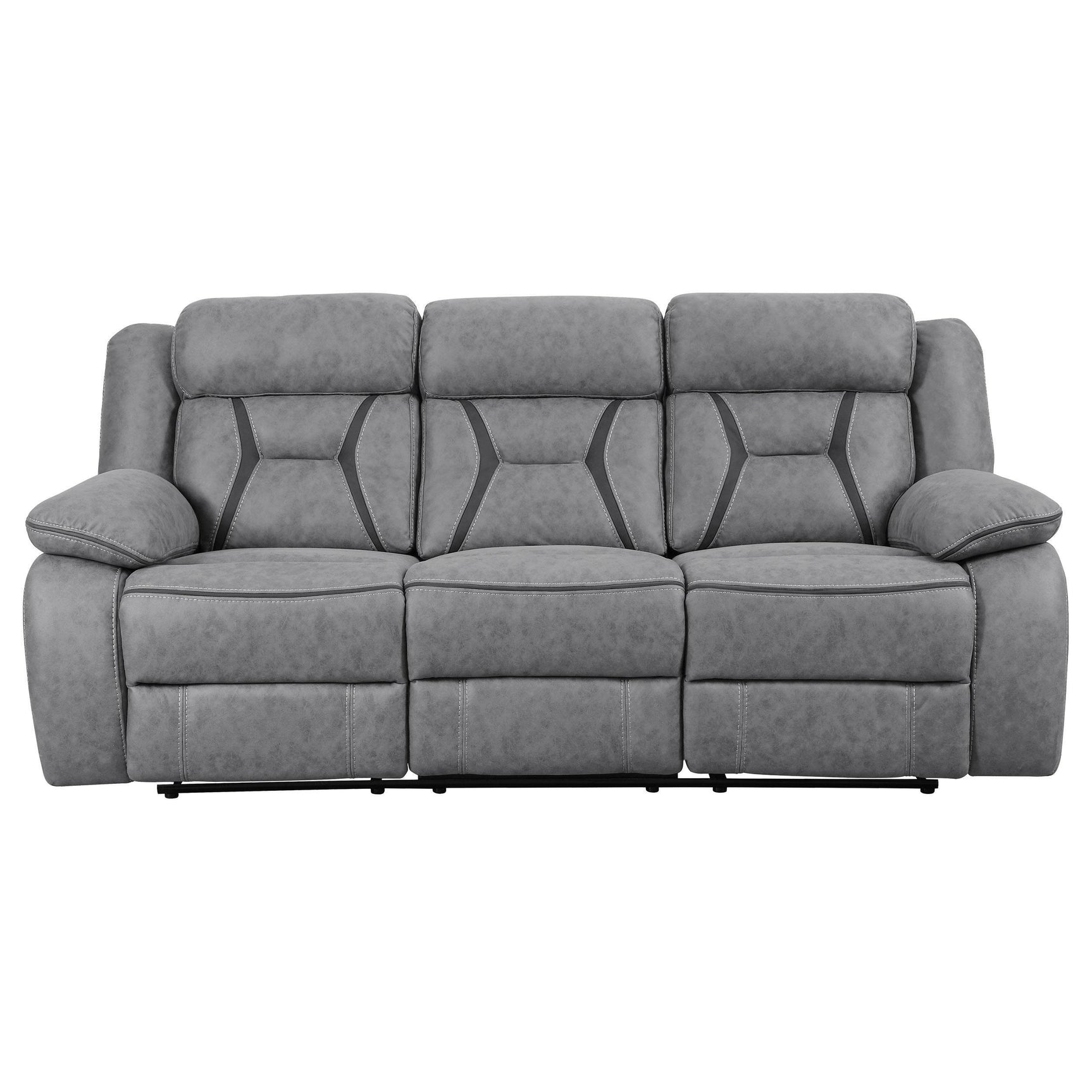 HIGGINS MOTION COLLECTION Houston Casual Stone Reclining Three-Piece Living Room Set 602261-S3 - Ella Furniture