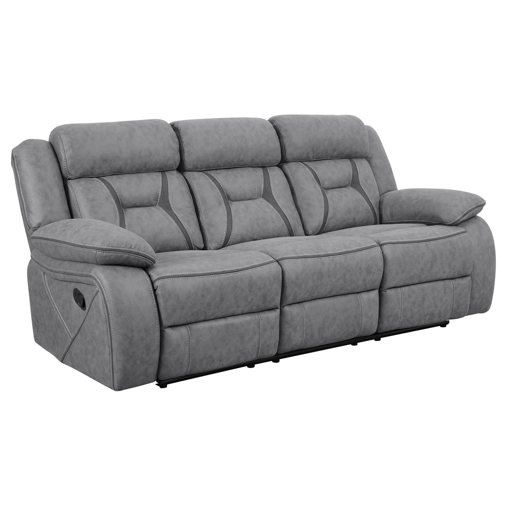 HIGGINS MOTION COLLECTION Houston Casual Stone Reclining Two-Piece Living Room Set 602261-S2 - Ella Furniture