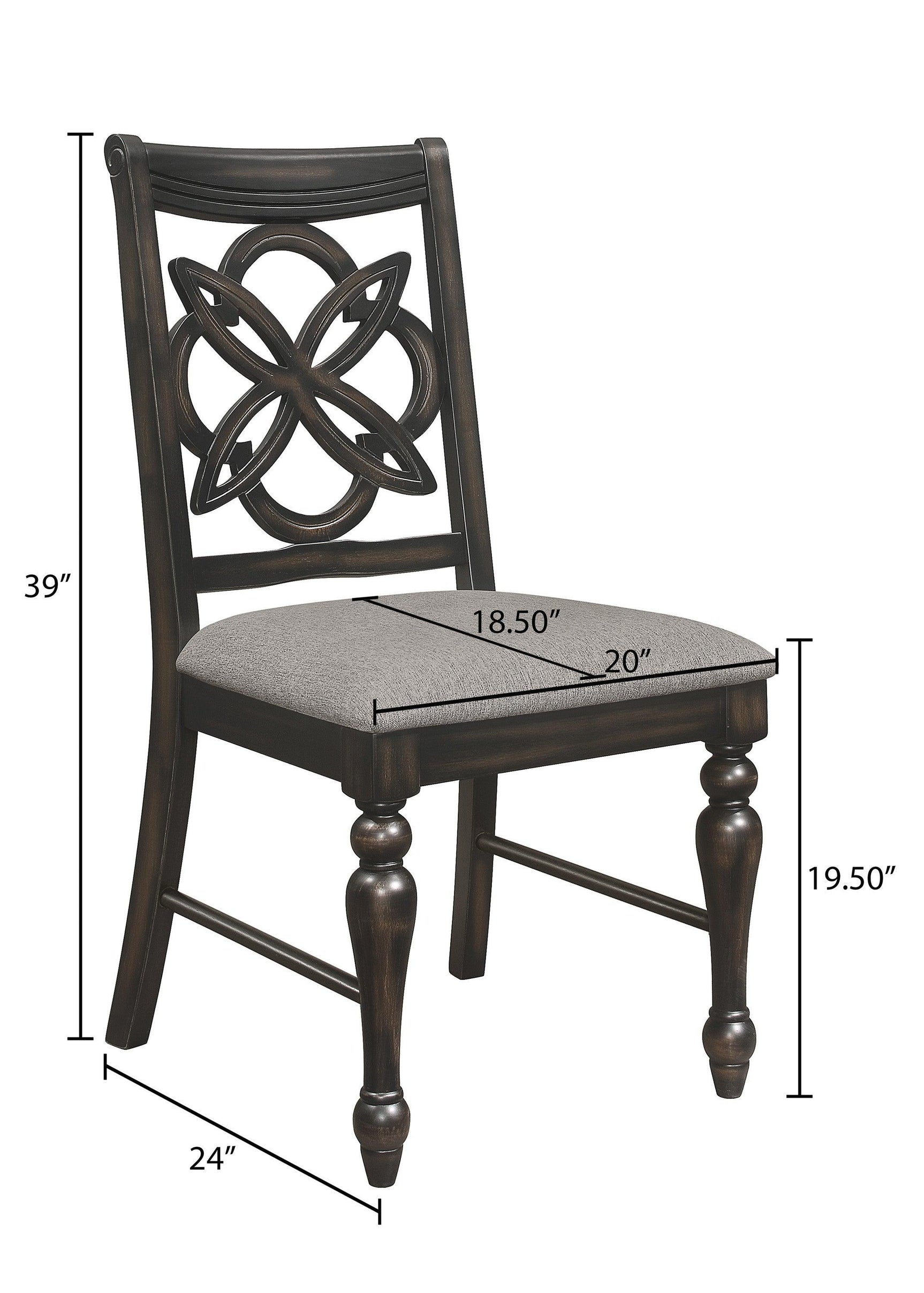 Hilara Brown/Gray Modern Solid Wood And Veneers Fabric Upholstered Dining Room Set - Ella Furniture