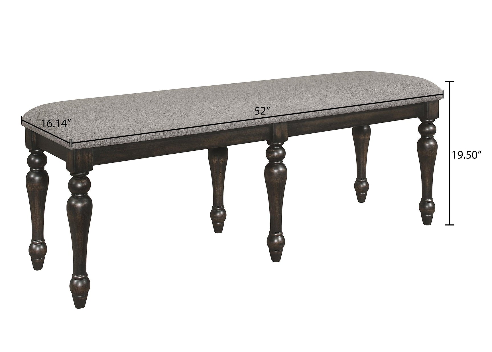 Hilara Brown/Gray Modern Solid Wood And Veneers Fabric Upholstered Dining Room Set - Ella Furniture