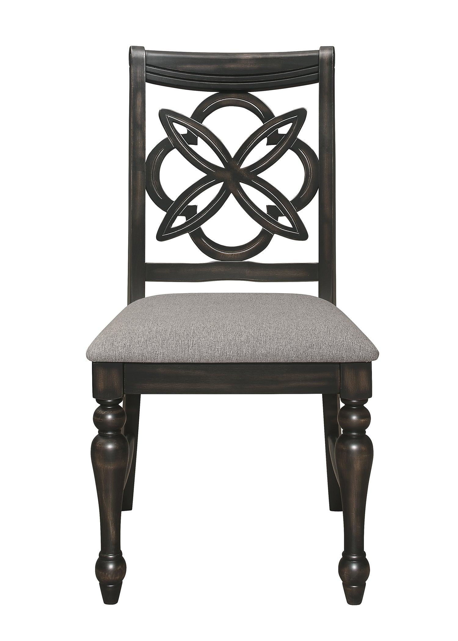 Hilara Brown/Gray Modern Solid Wood And Veneers Fabric Upholstered Dining Room Set - Ella Furniture