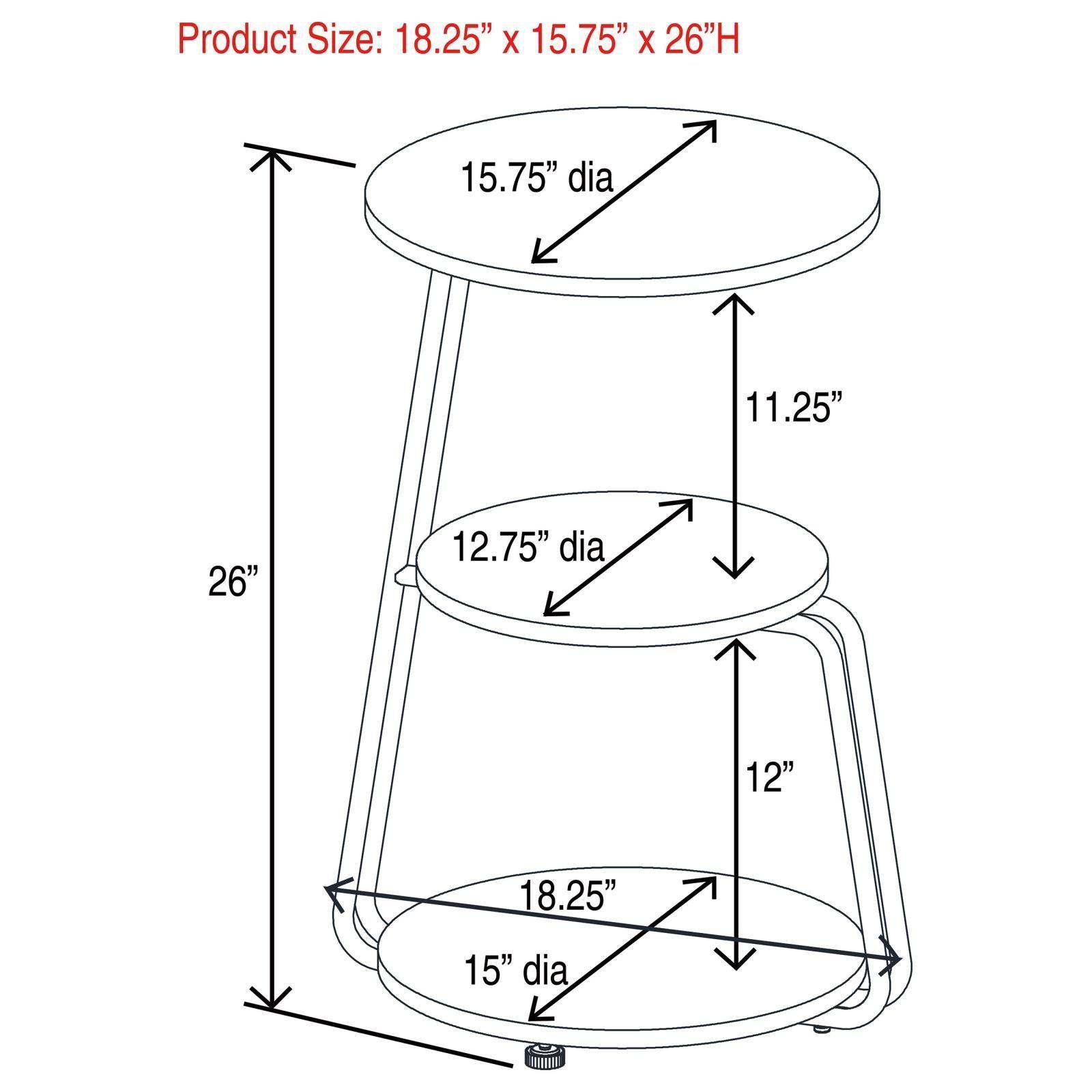 Hilly 3-Tier Round Side Table White And Black 930071 - Ella Furniture