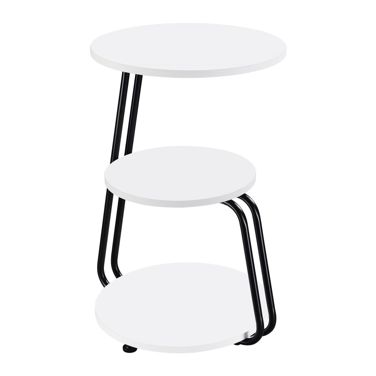 Hilly 3-Tier Round Side Table White And Black 930071 - Ella Furniture