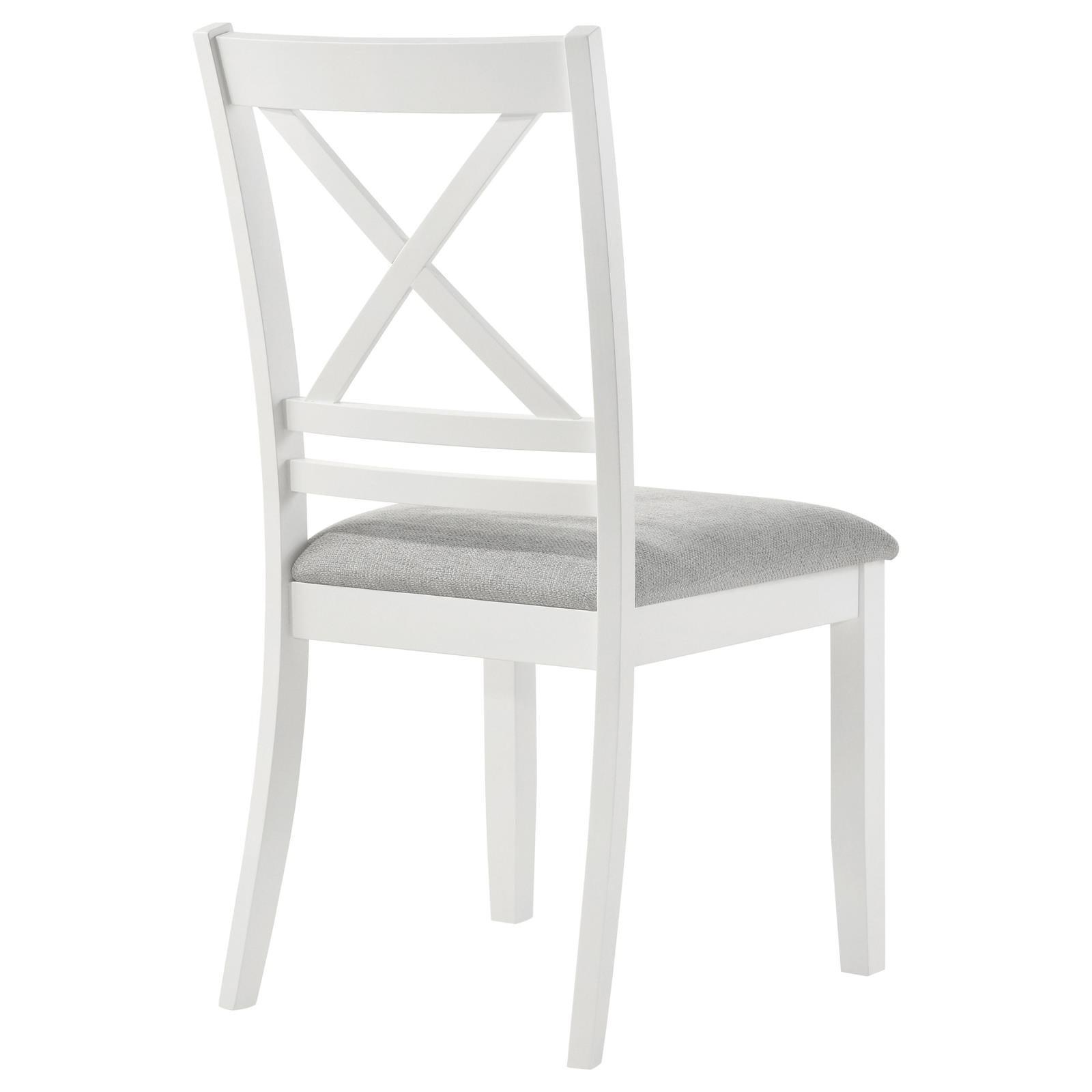 Hollis Cross Back Wood Dining Side Chair White (Set Of 2) 122242 - Ella Furniture