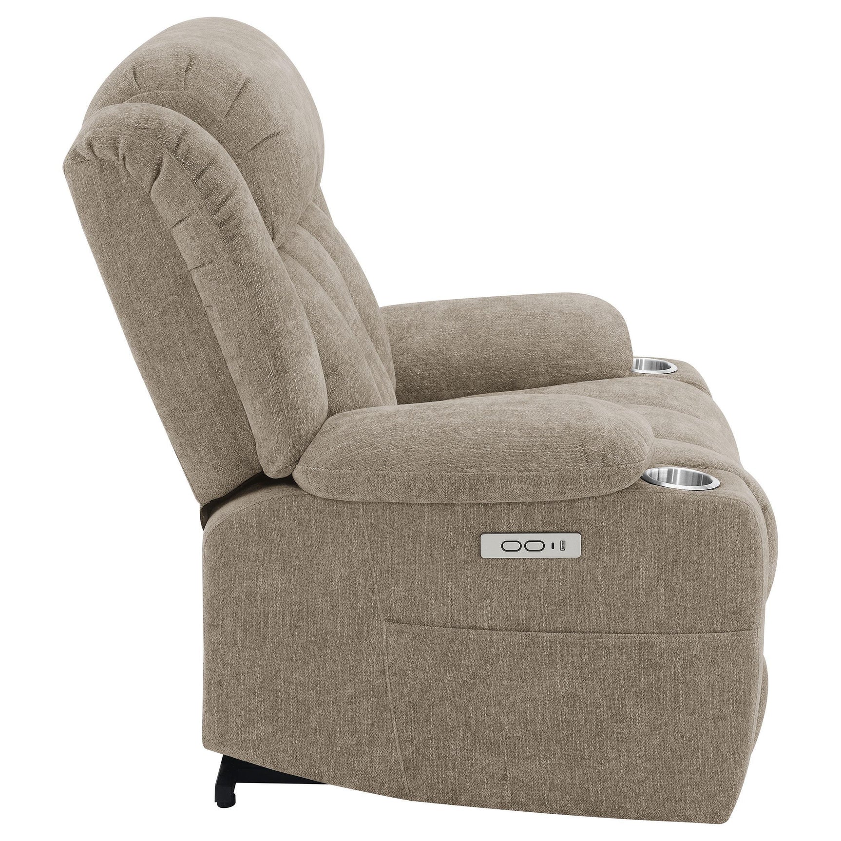 Houston Upholstered Power Lift Recliner Chair Camel 602274P - Ella Furniture