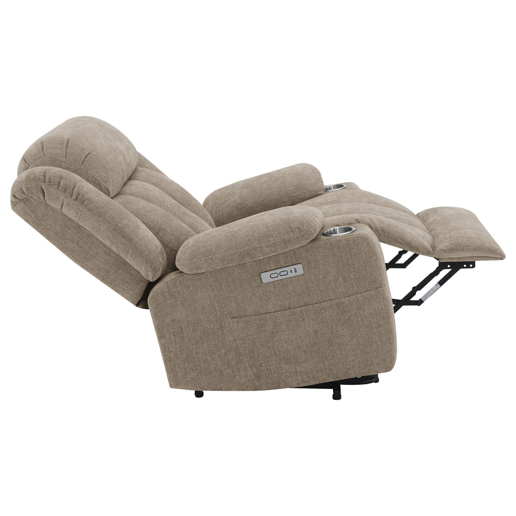 Houston Upholstered Power Lift Recliner Chair Camel 602274P - Ella Furniture